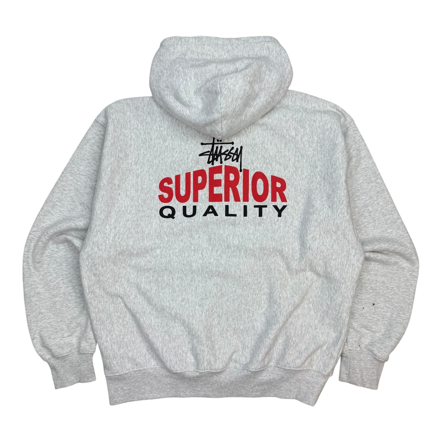 Stussy Superior Quality Zip Up Hoodie Ash Grey