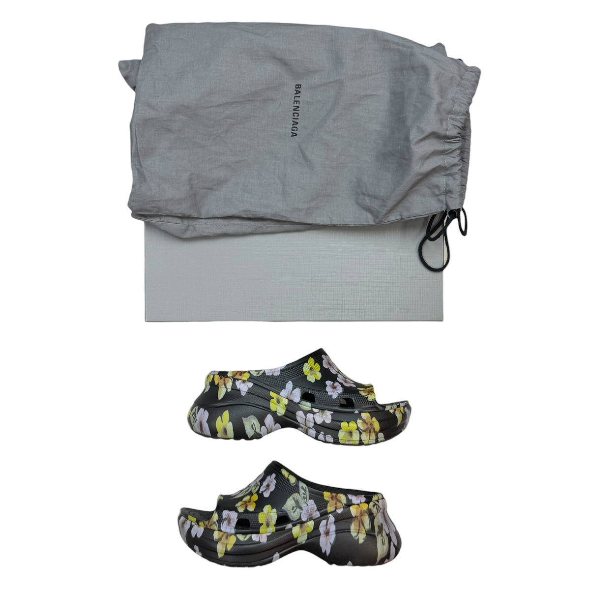 (W) Balenciaga X Crocs Pool Slide Sandals Floral (Used)