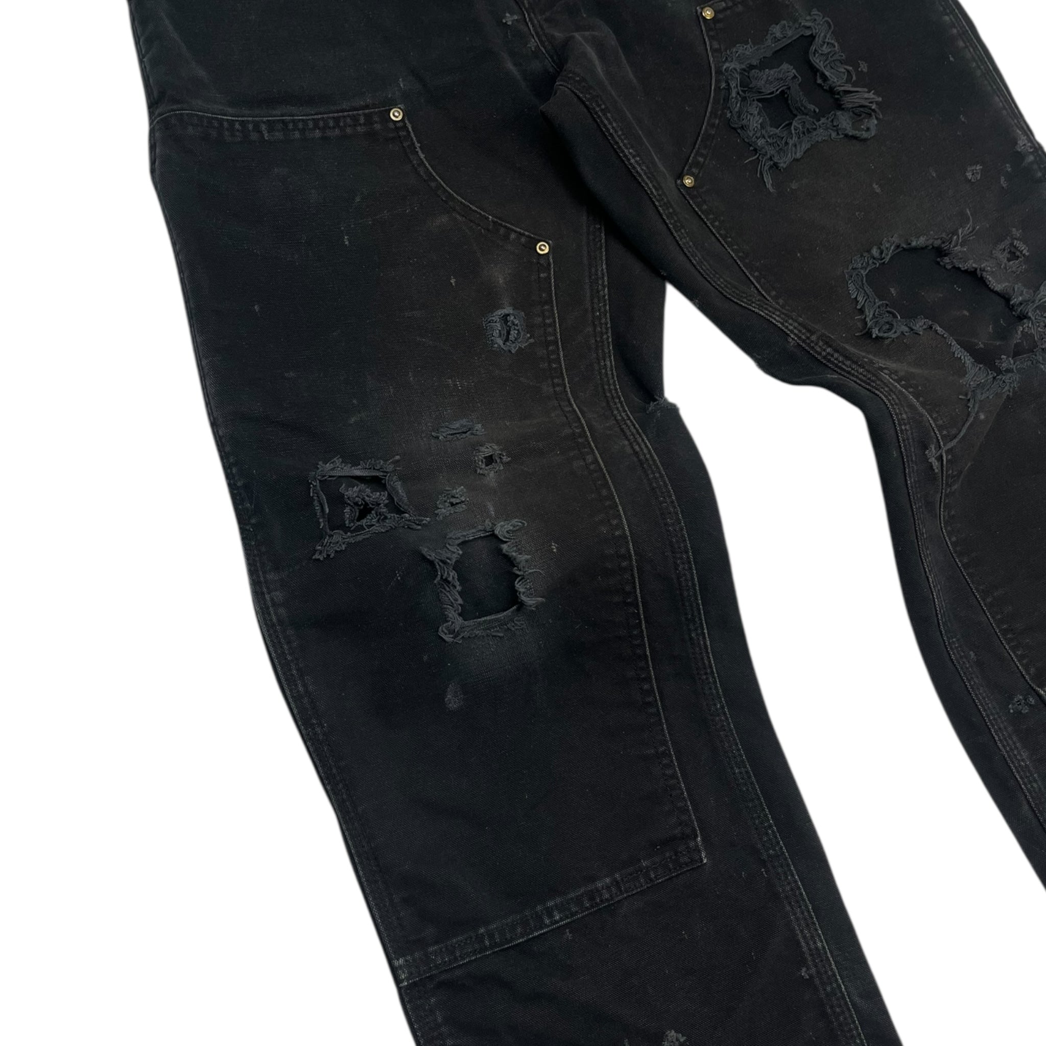 Vintage Carhartt Double Knee Bottoms Washed Black