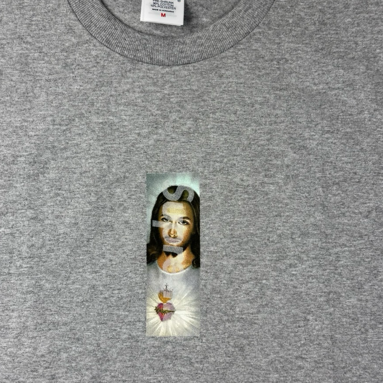 Supreme Prayer Card Box Logo Tee Heather Grey