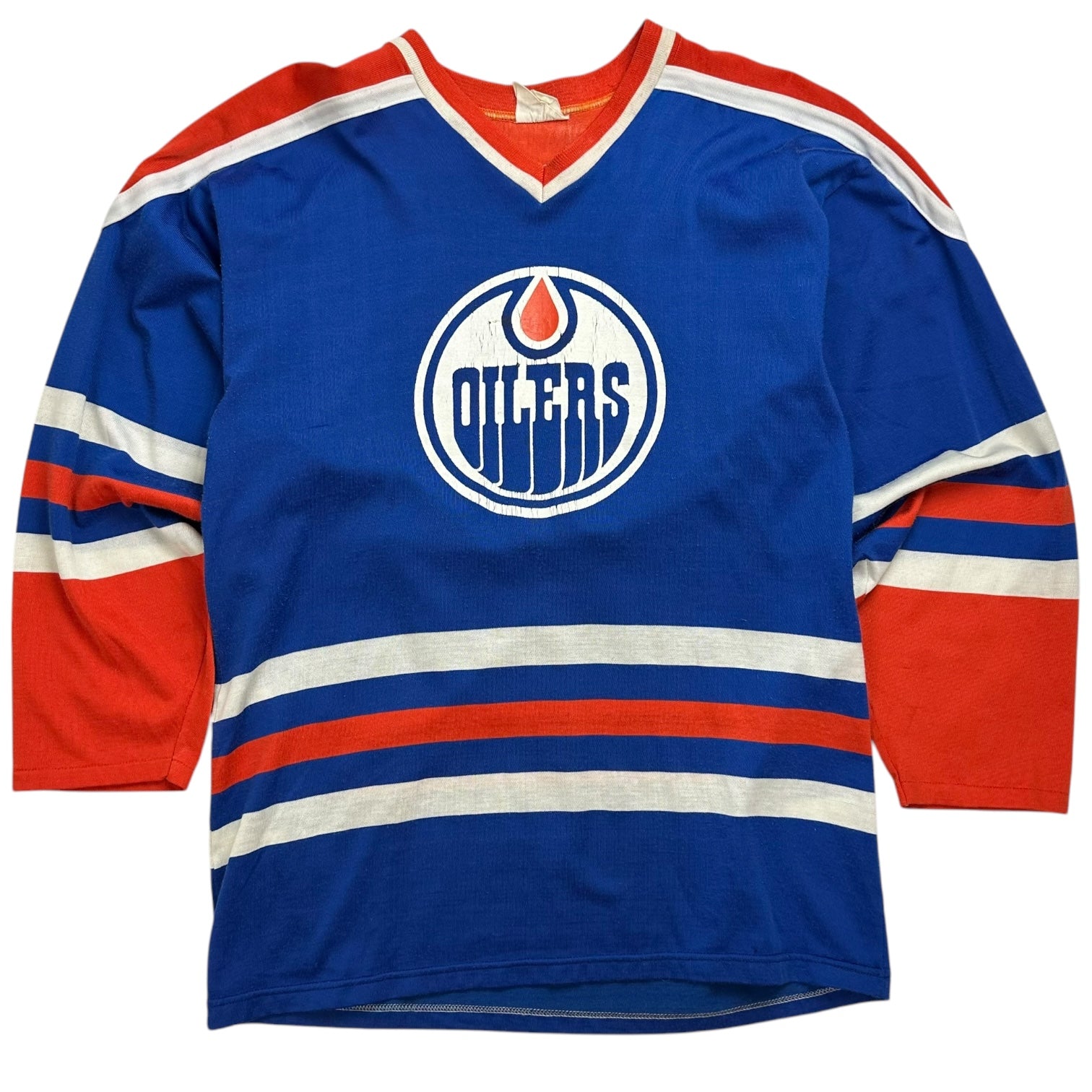 Vintage Edmonton Oilers Screen Print Home Jersey