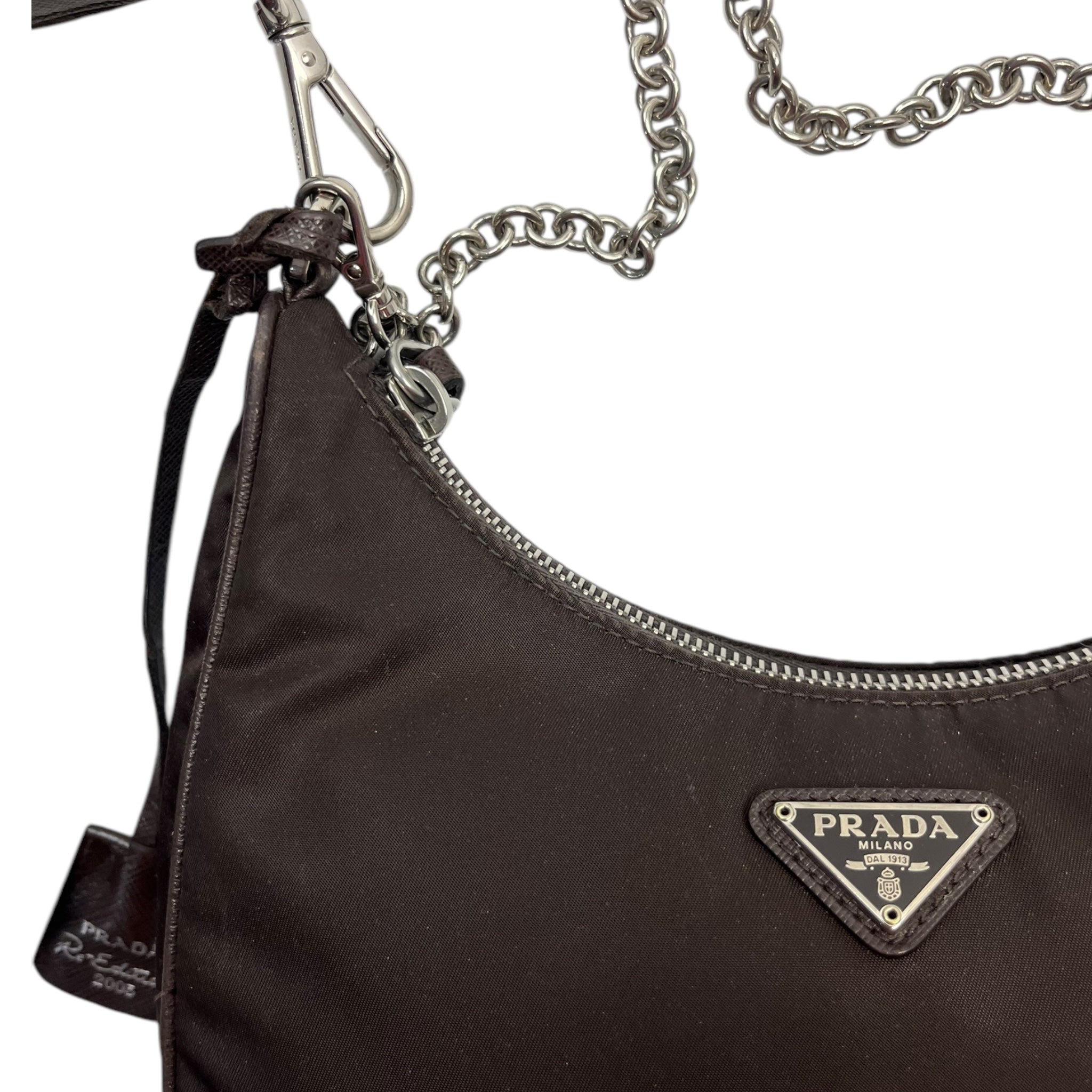 Prada Tessuto Saffian Re-Edition 2005 Bag Caffe