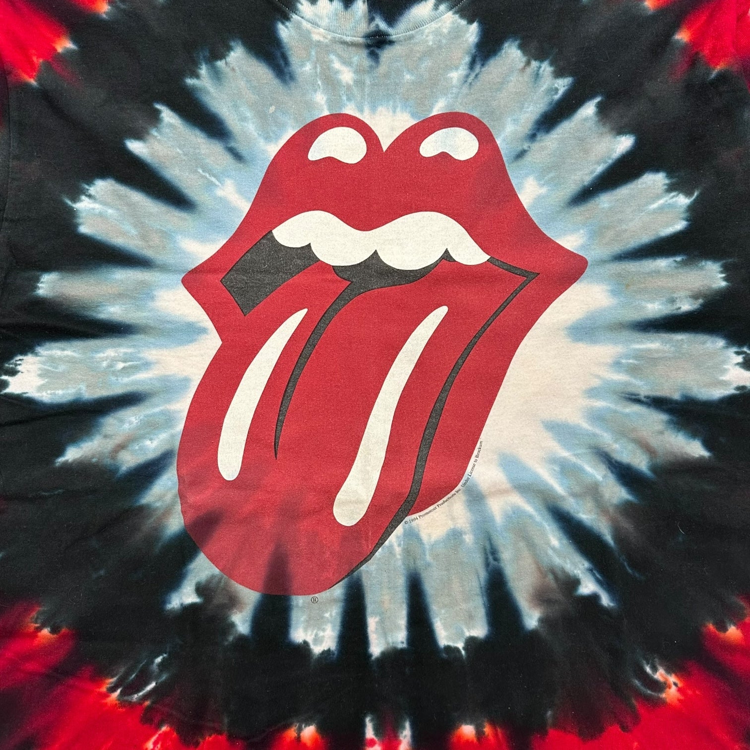 1994 The Rolling Stones Tie Dye Shirt Red/Blue