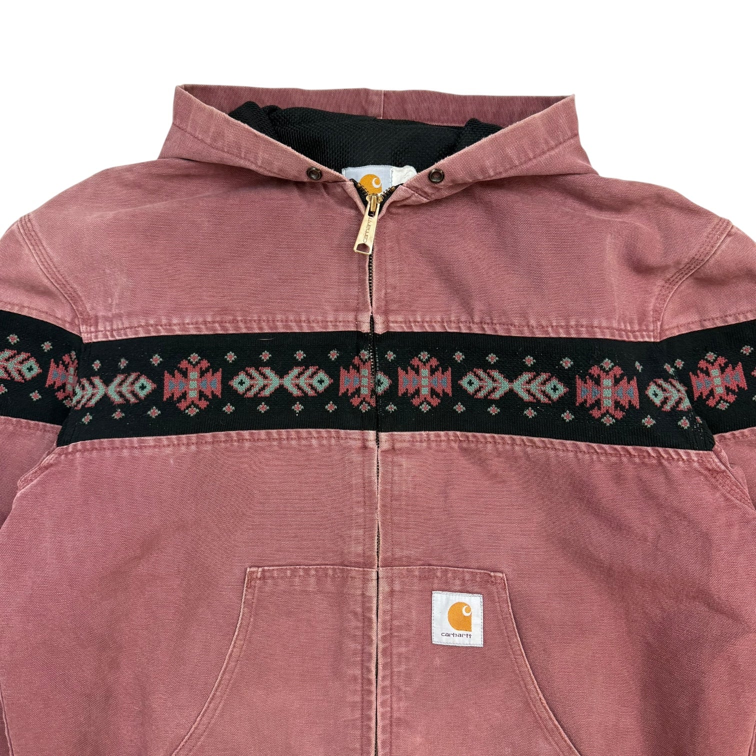 Vintage Carhartt Aztec Active Jacket Faded Maroon