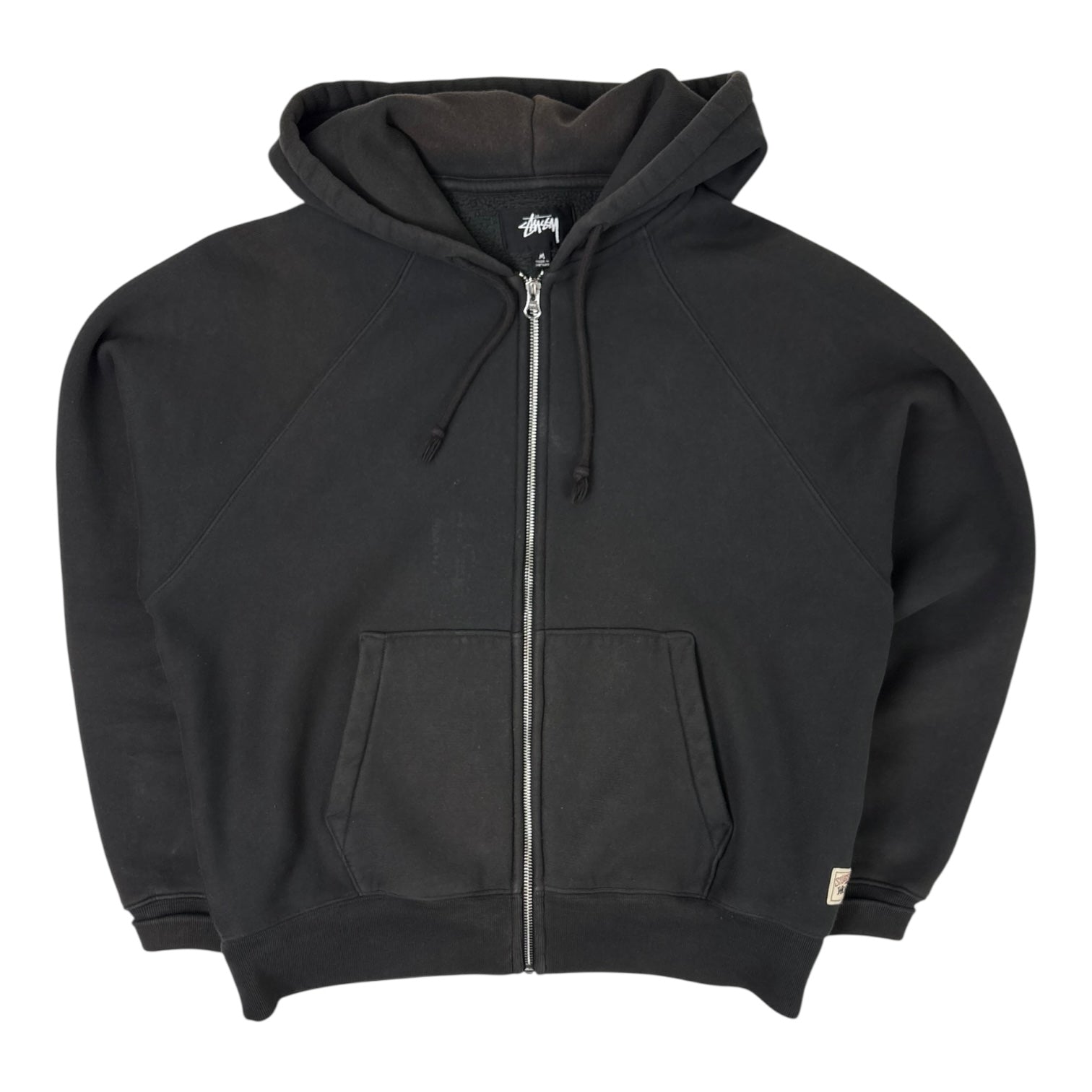 Stussy Relaxed Zip Hoodie Washed Black