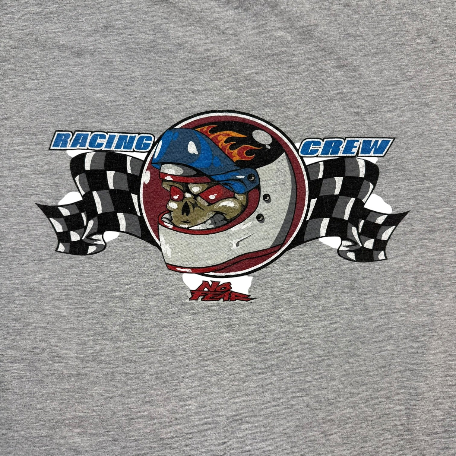 Vintage No Fear Racing Crew Tee Greu