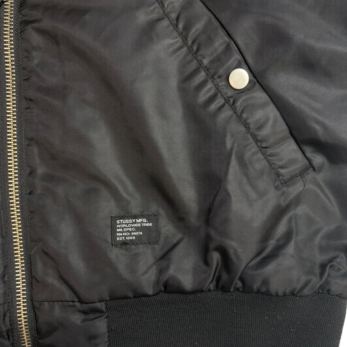 Vintage Stussy MA-1 Bomber Jacket Black