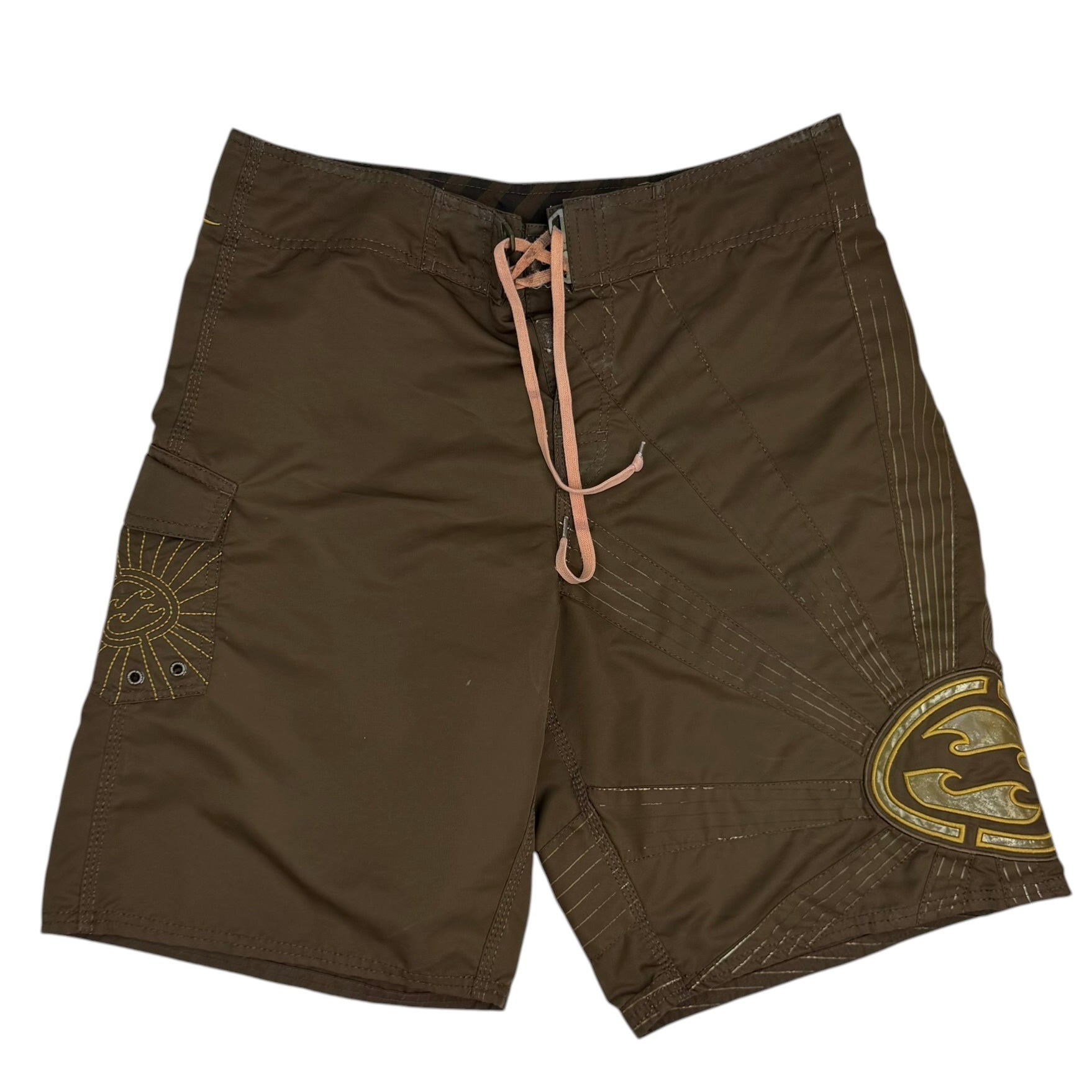 Vintage Billabong Rising Sun Board Shorts Brown