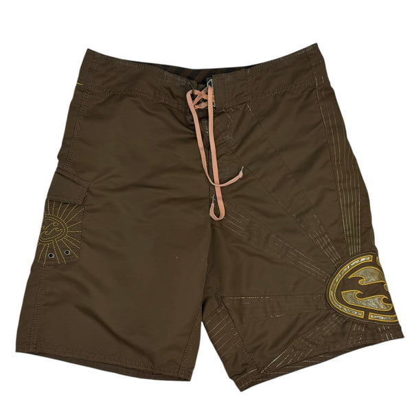 Vintage Billabong Rising Sun Board Shorts Brown