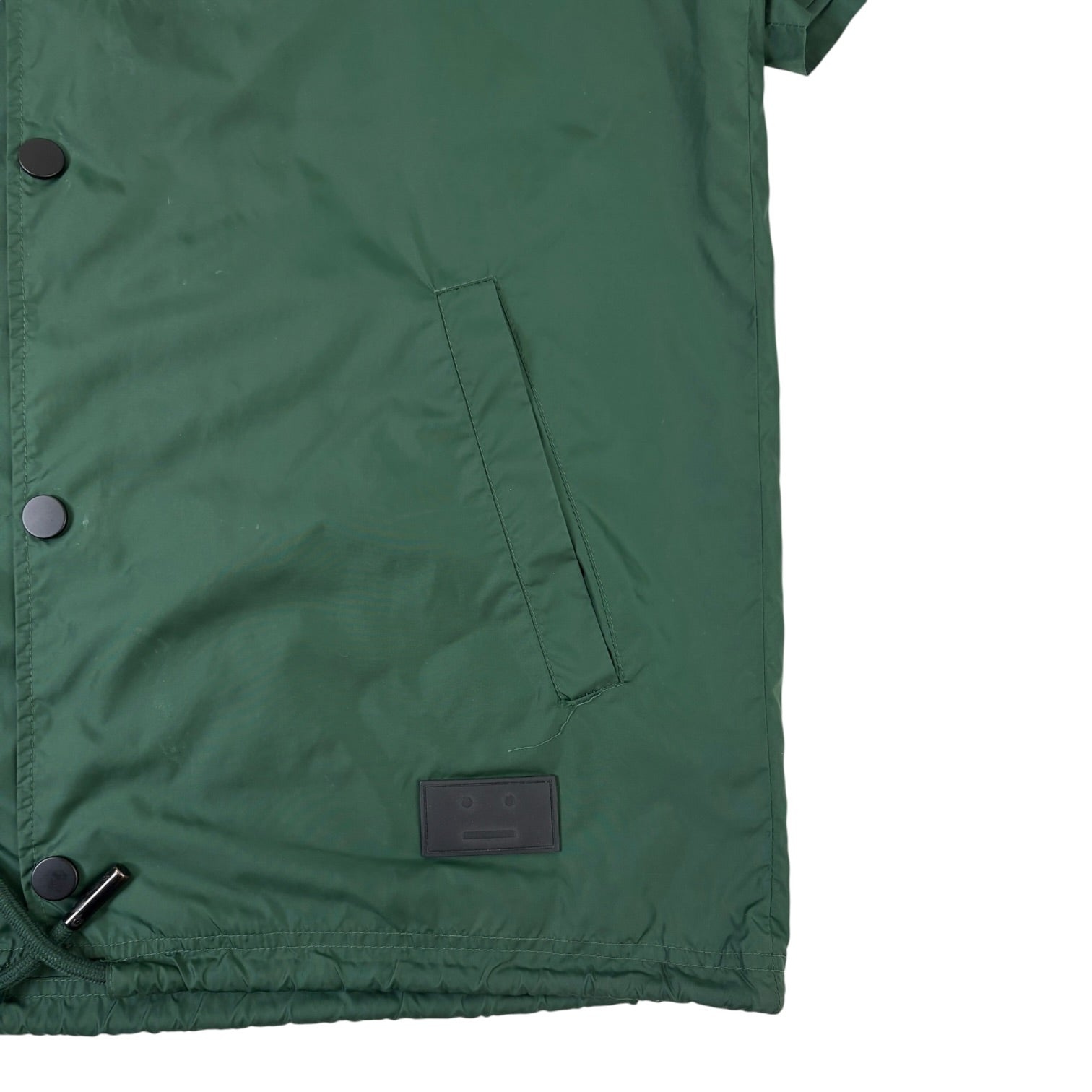 Acne Studios Nylon Coach Button Snap Shirt Green