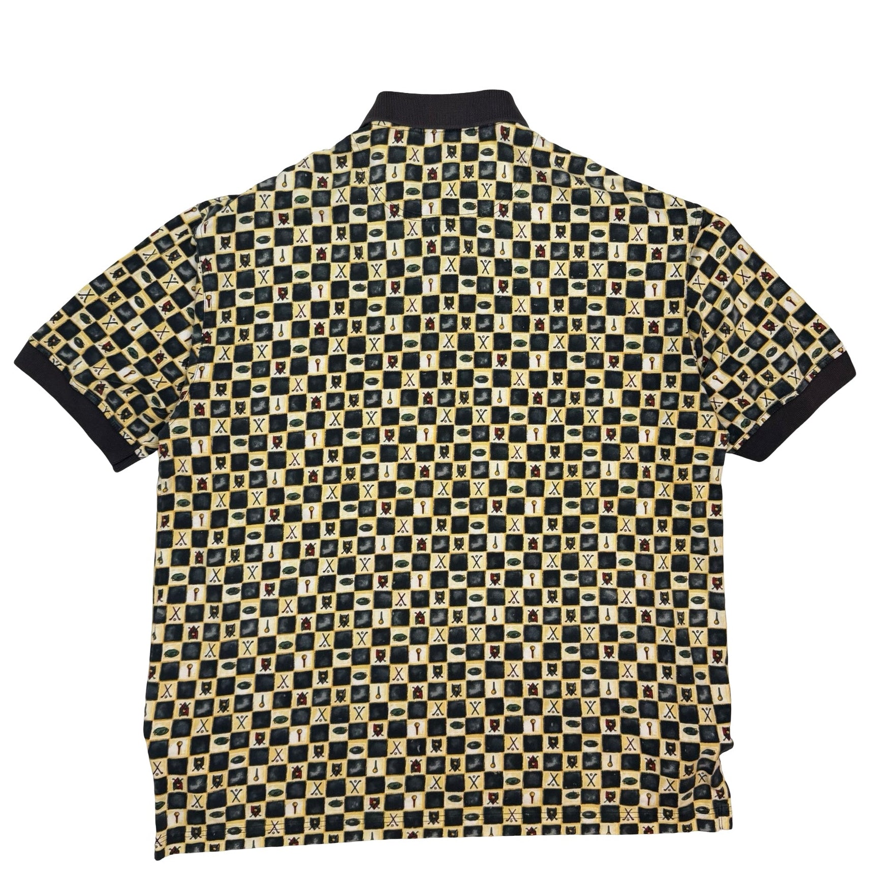 Vintage PGA Tour Patterned Polo Shirt Yellow