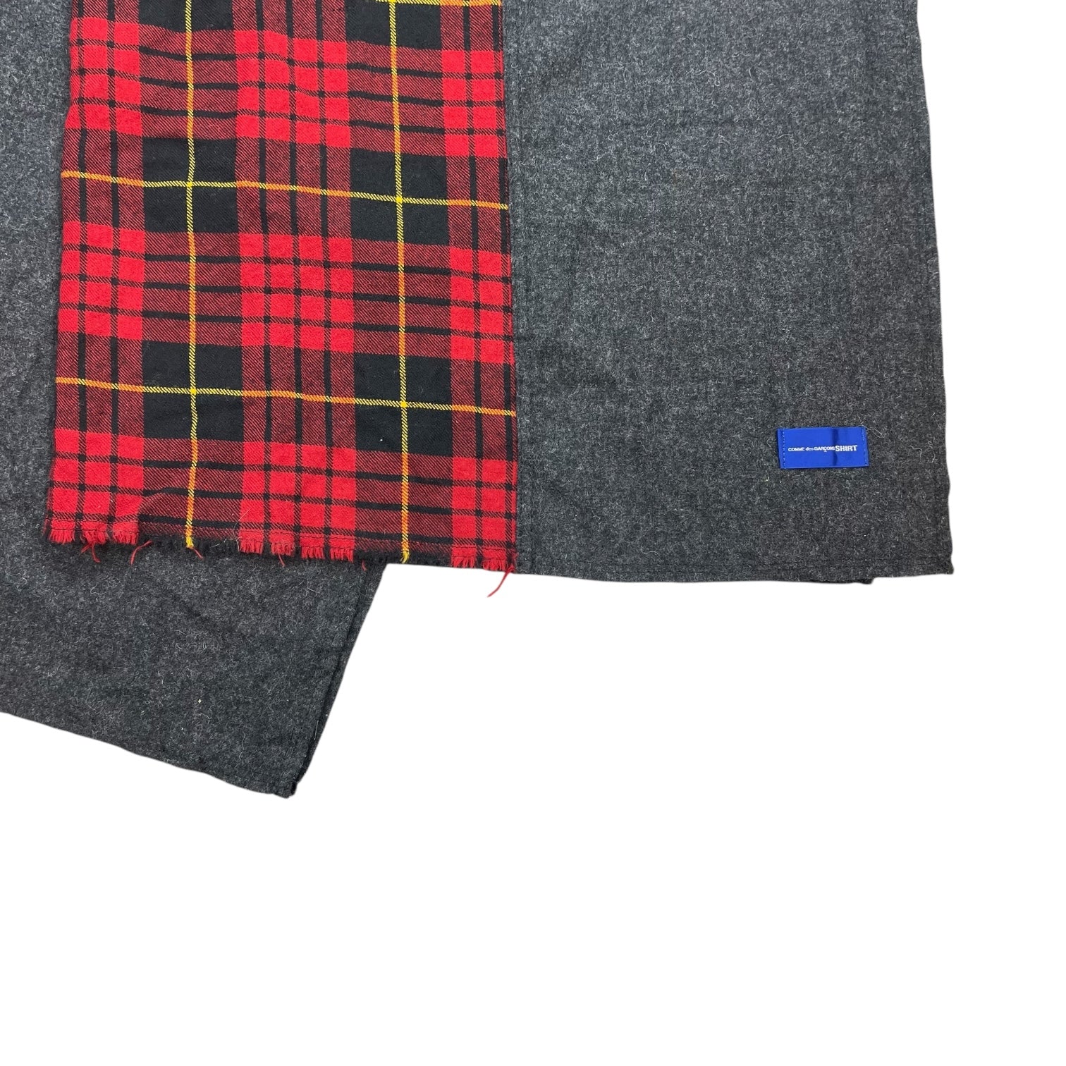 Comme Des Garcons Shirt Wool Scarf Plaid/Grey