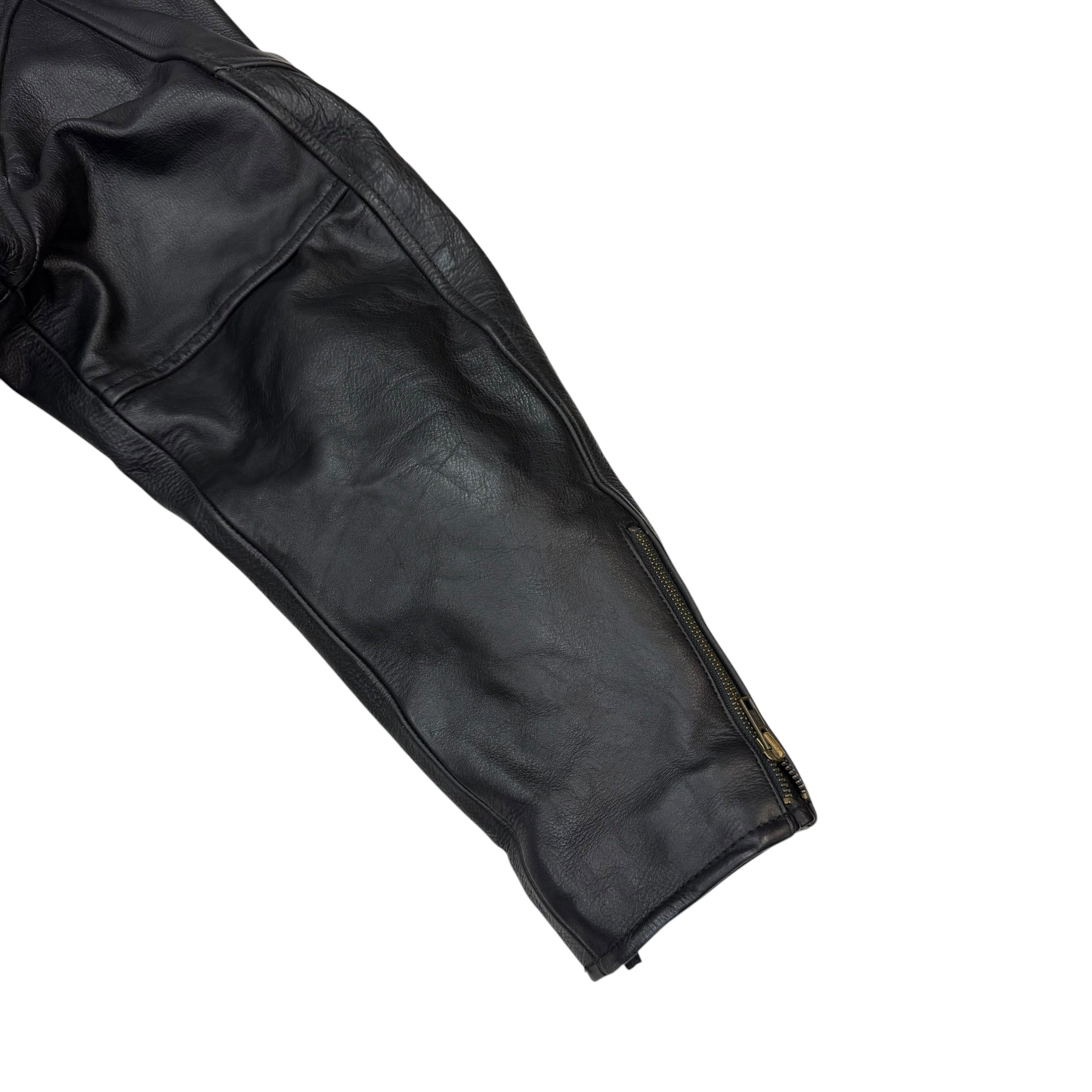 Vintage Hard Driver Leather Motorcycle Jacket Black