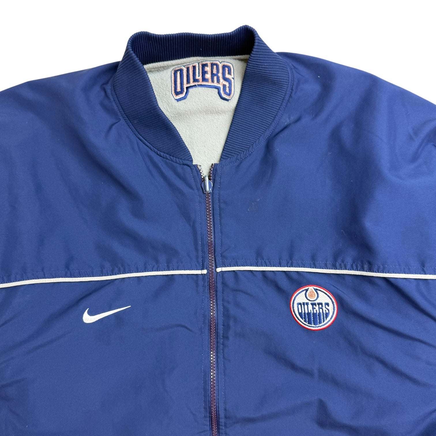 Vintage Nike Edmonton Oilers Reversible Jacket Blue/Grey