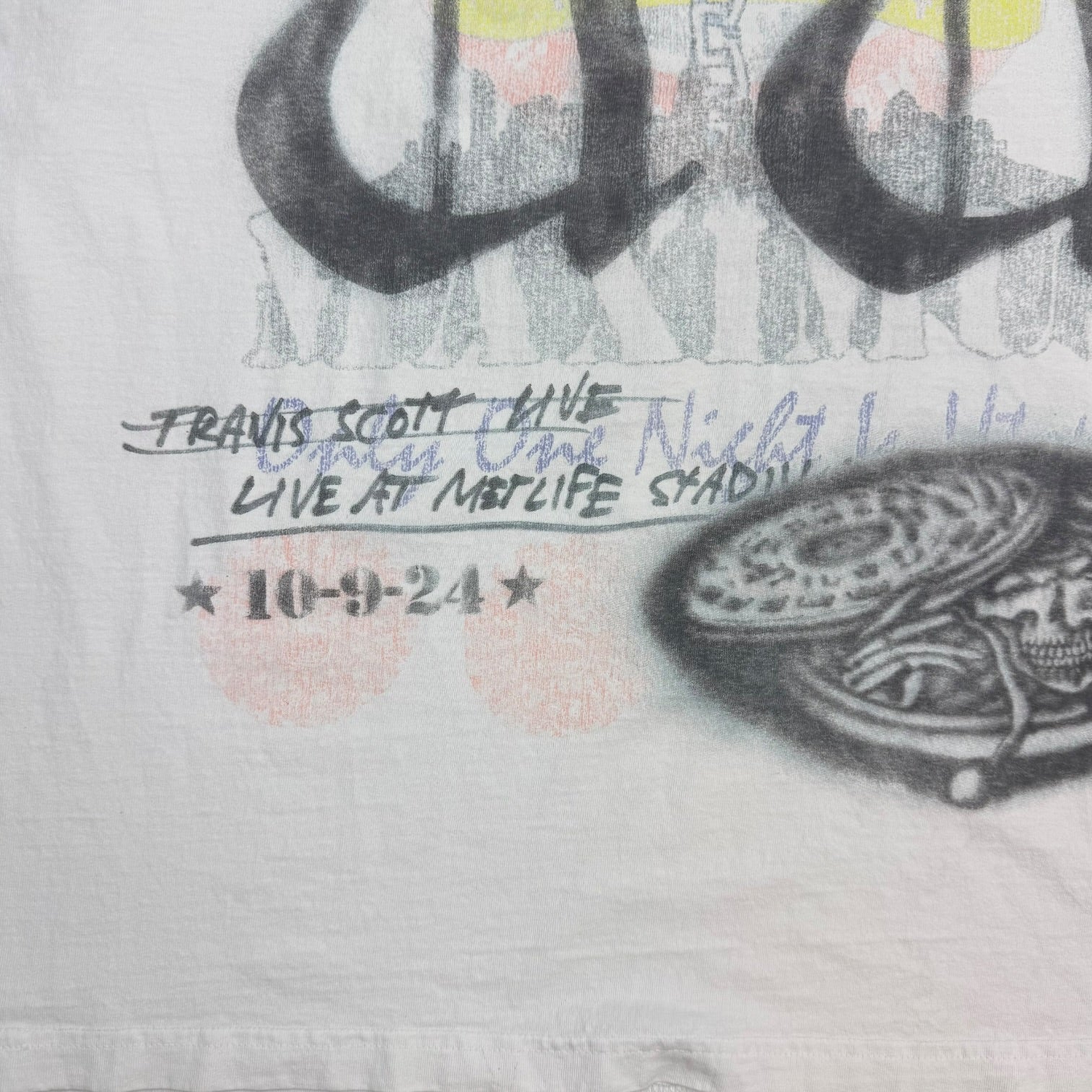 Travis Scott Live At MetLife Tee White