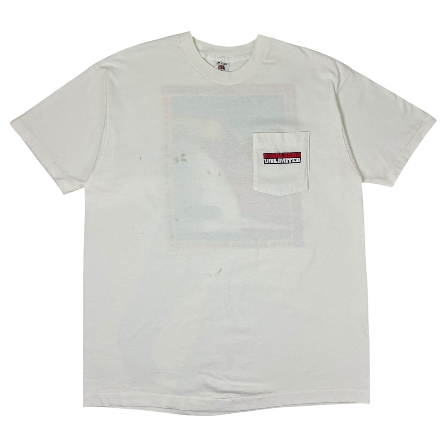 Vintage 90’s Marlboro Unlimited Pipestone Pass Train Graphic T-Shirt White
