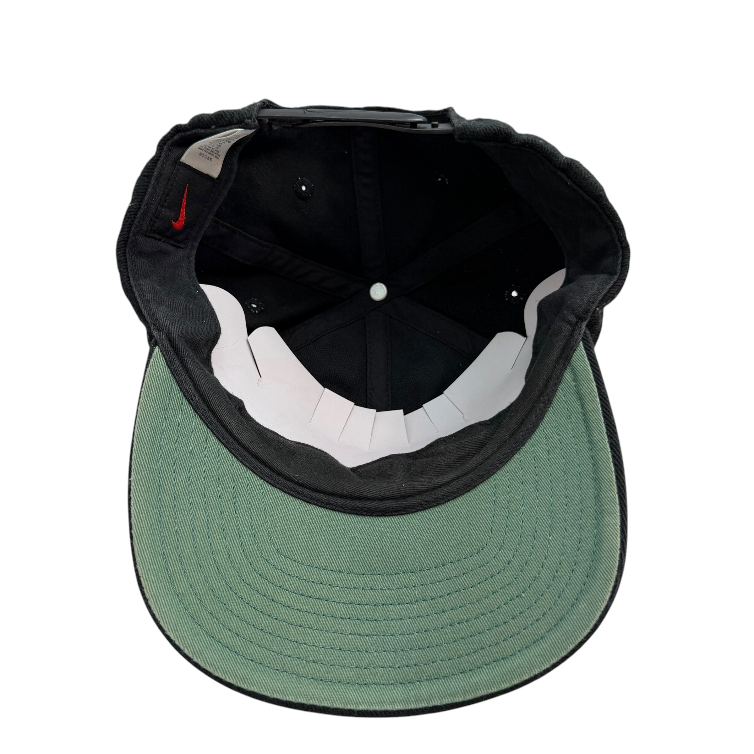 Vintage Nike Embroidered Swoosh Snapback Hat Black