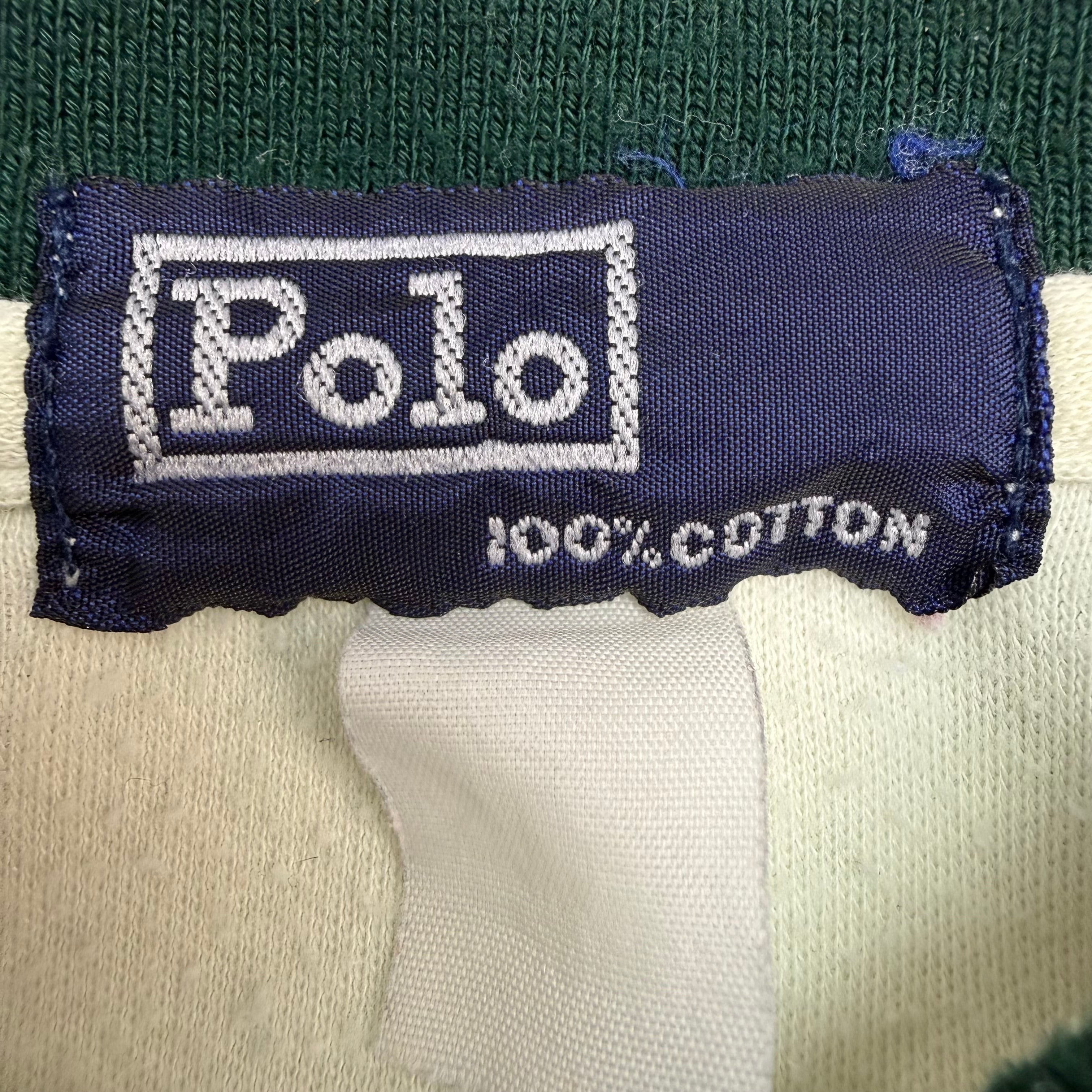 Vintage Polo Ralph Lauren Striped Polo Shirt Green/White