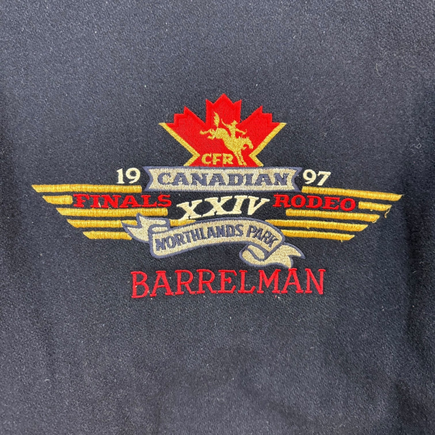 1997 Canadian Finals Rodeo Bomber Jacket Navy Blue