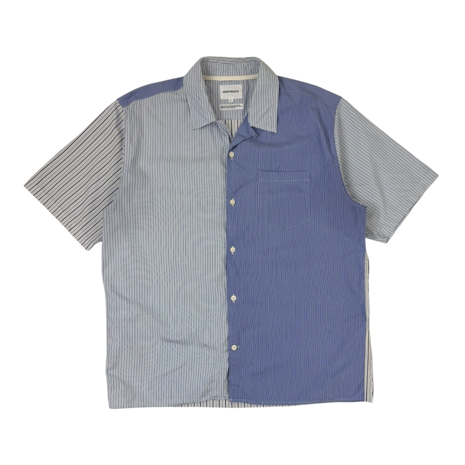 Norse Projects Carsten Poplin Button Up Shirt White/Blue