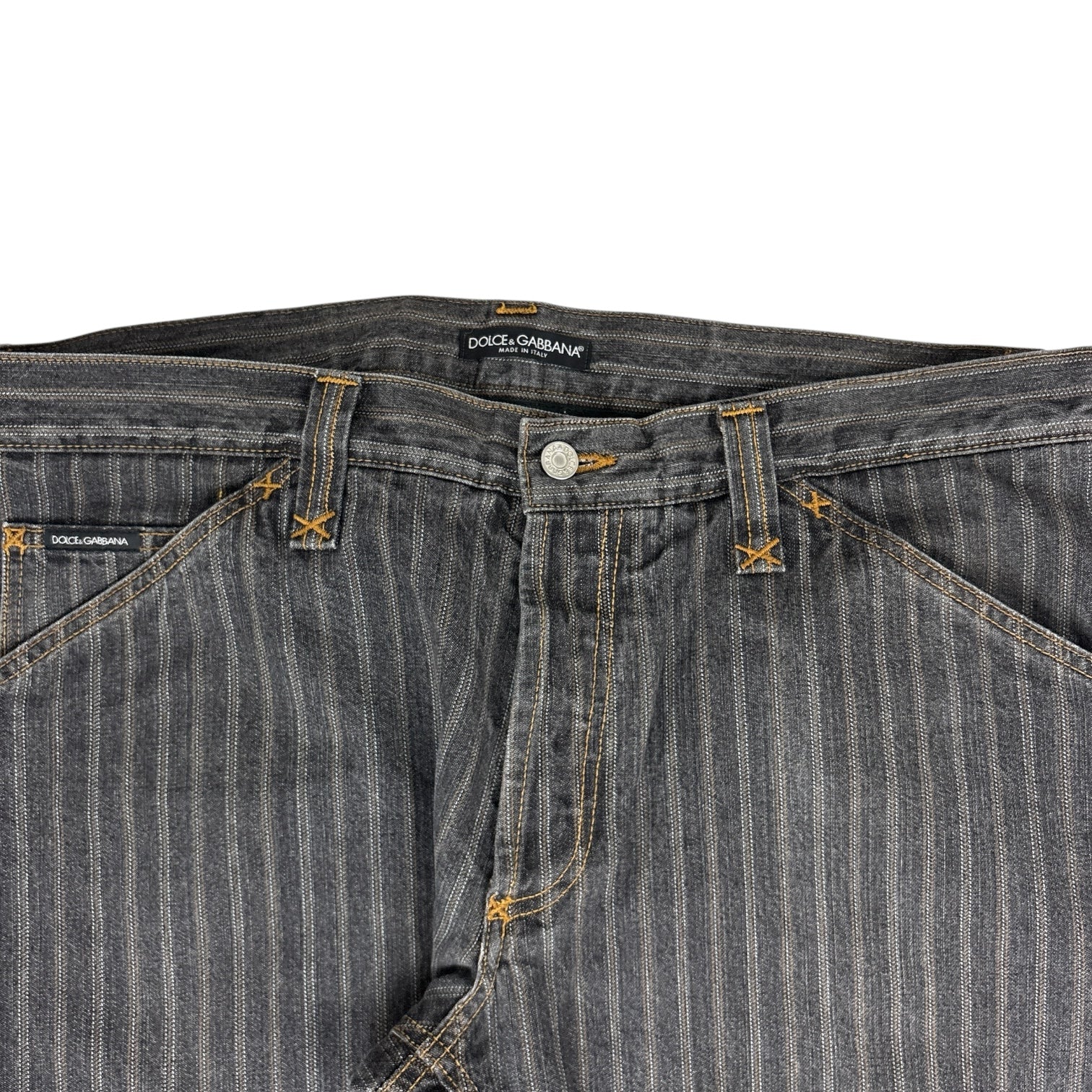 Vintage Dolce & Gabbana Pinstripe Denim Grey