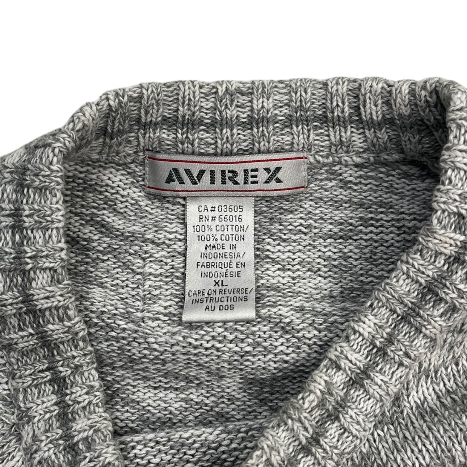 Vintage Y2K Avirex Knit Jumper Grey