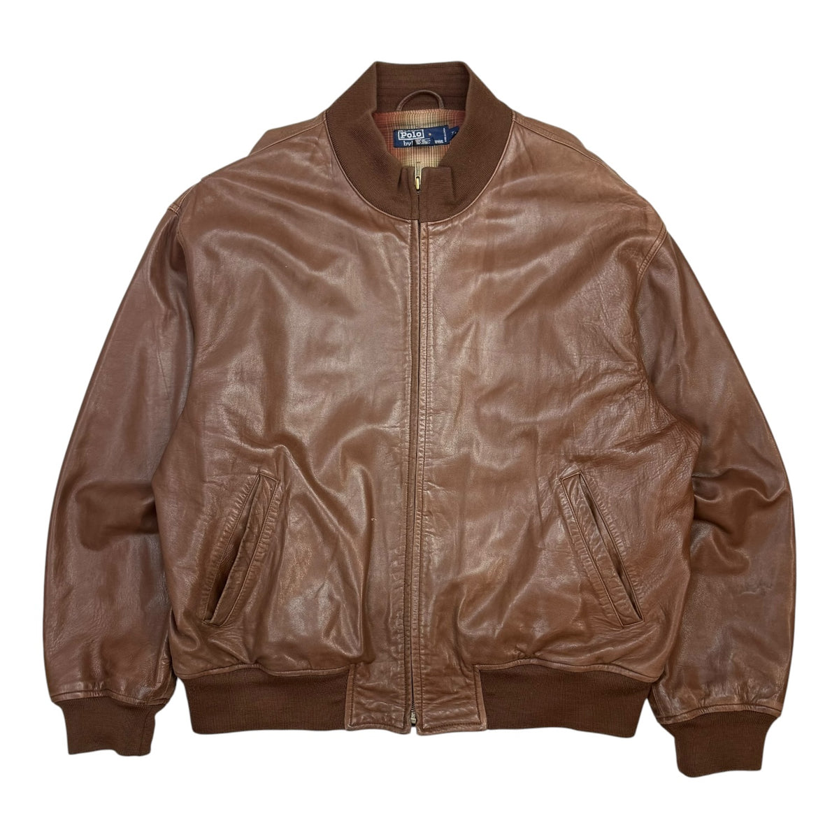 Vintage Polo Ralph Lauren Leather Jacket Brown