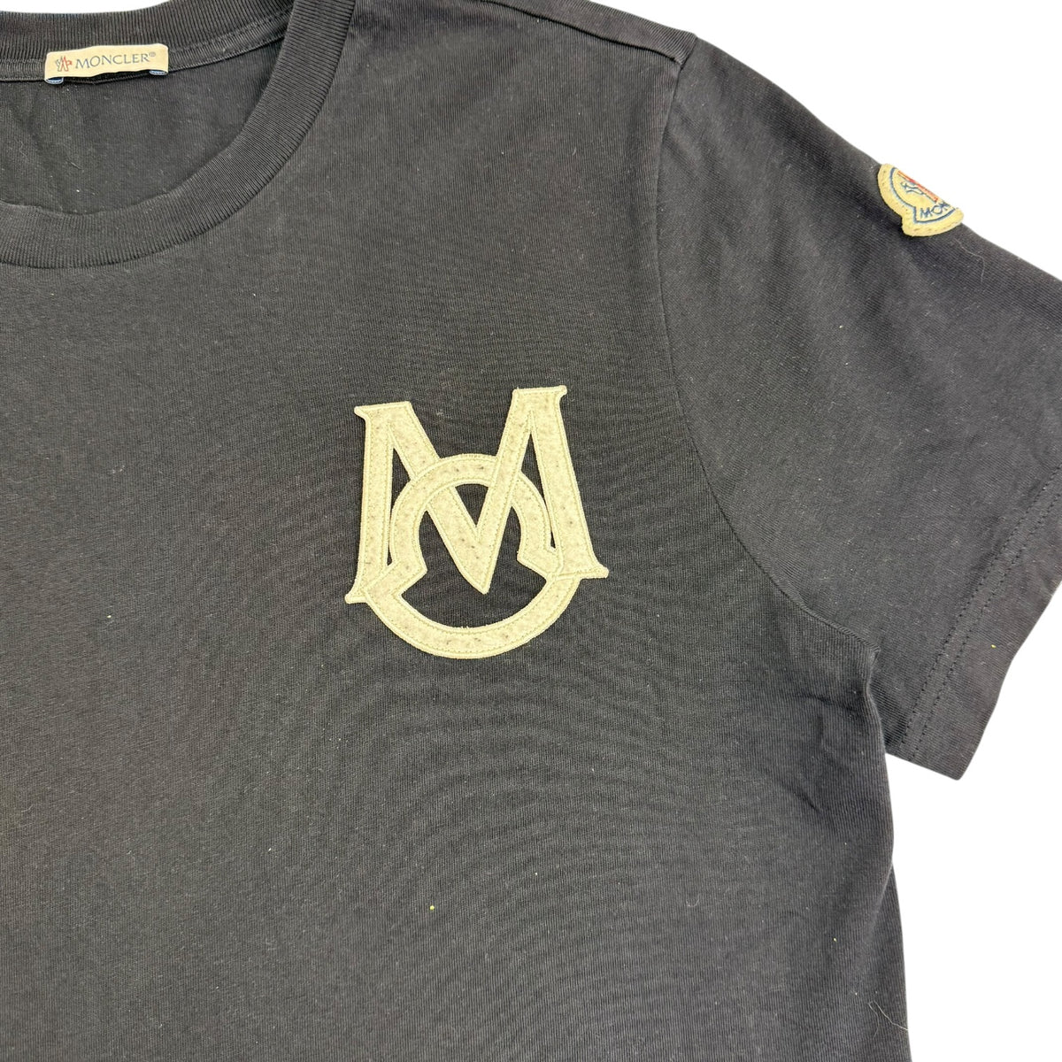 Moncler Monogram Cotton Tee Black