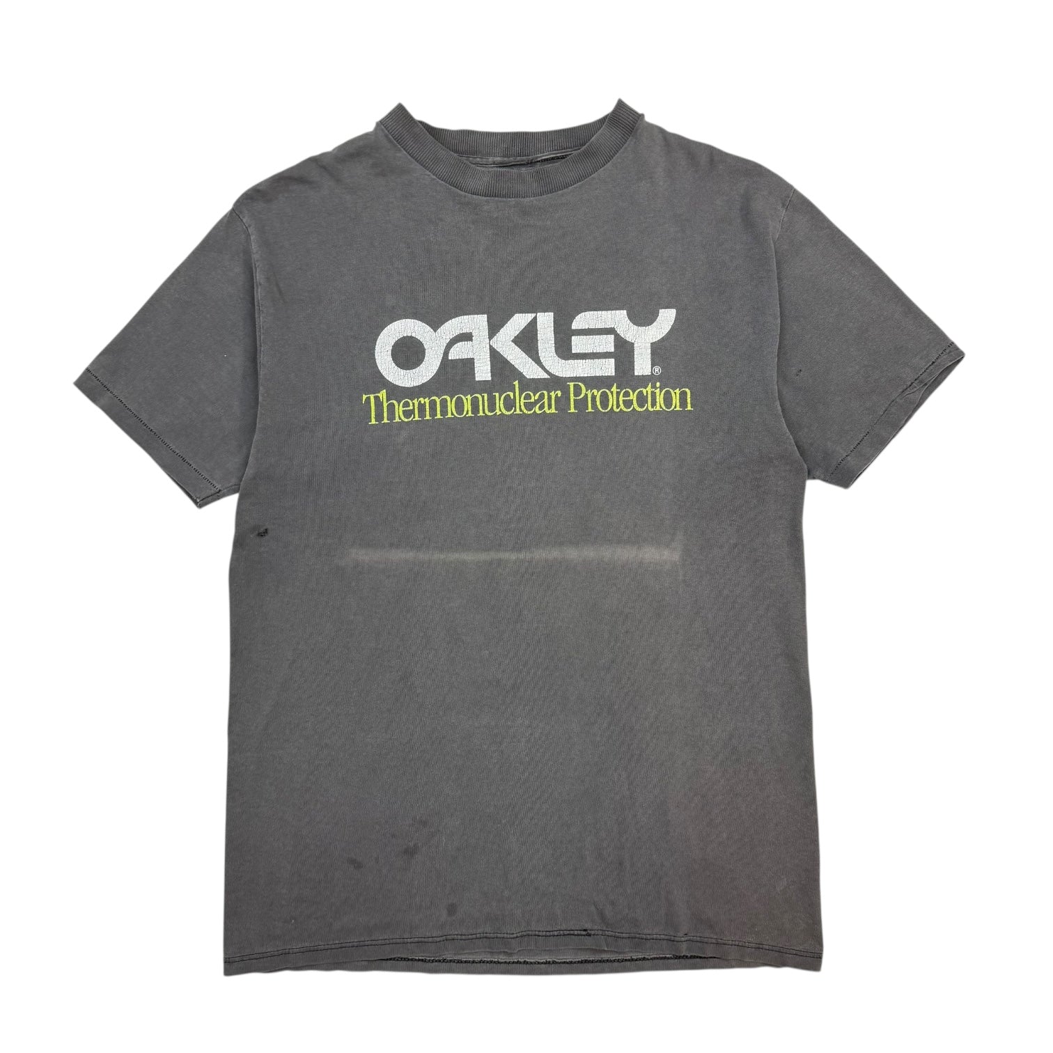 Vintage Oakley Thermonuclear Protection Tee Faded Grey