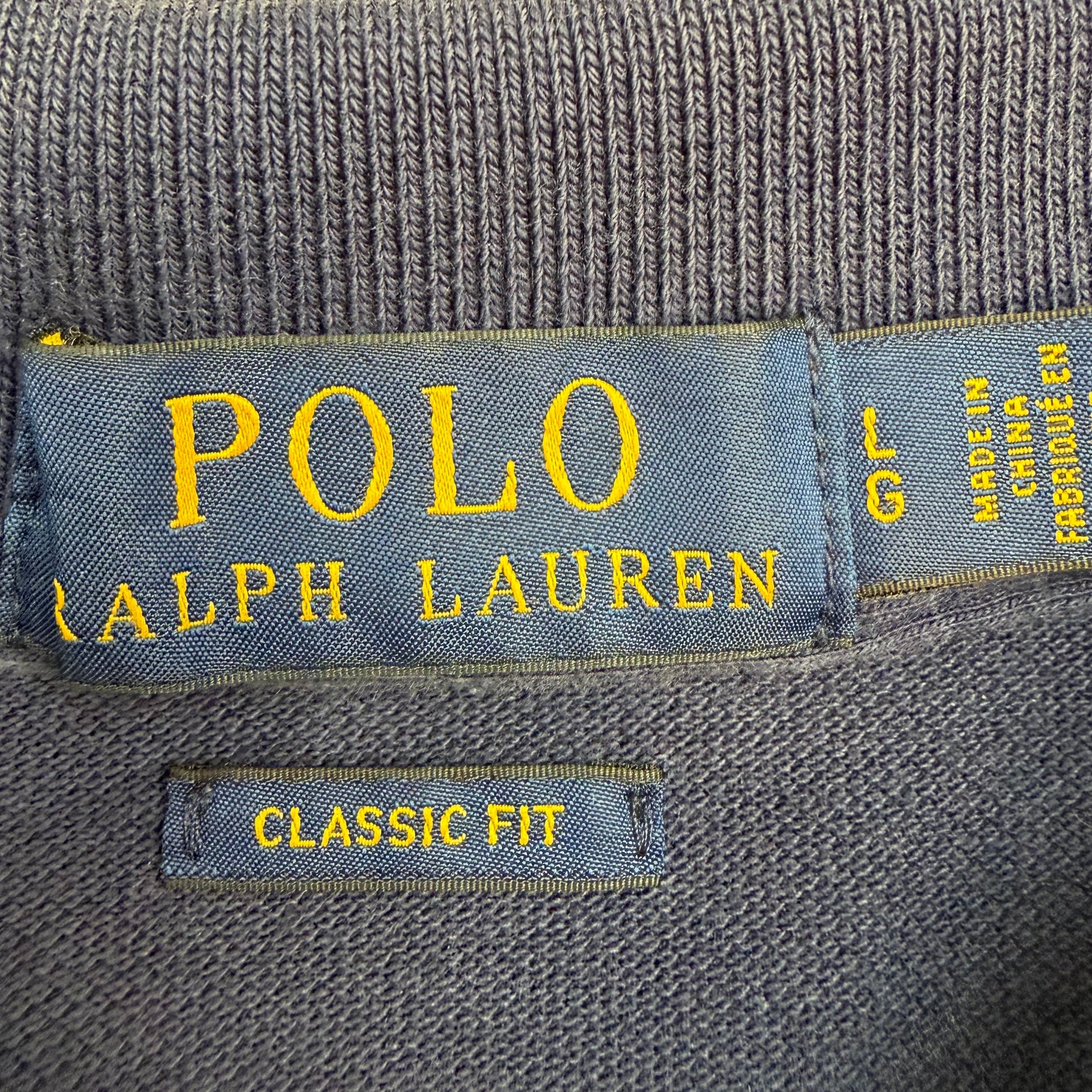 Vintage Polo Ralph Lauren Crest Longsleeve Polo Shirt Navy