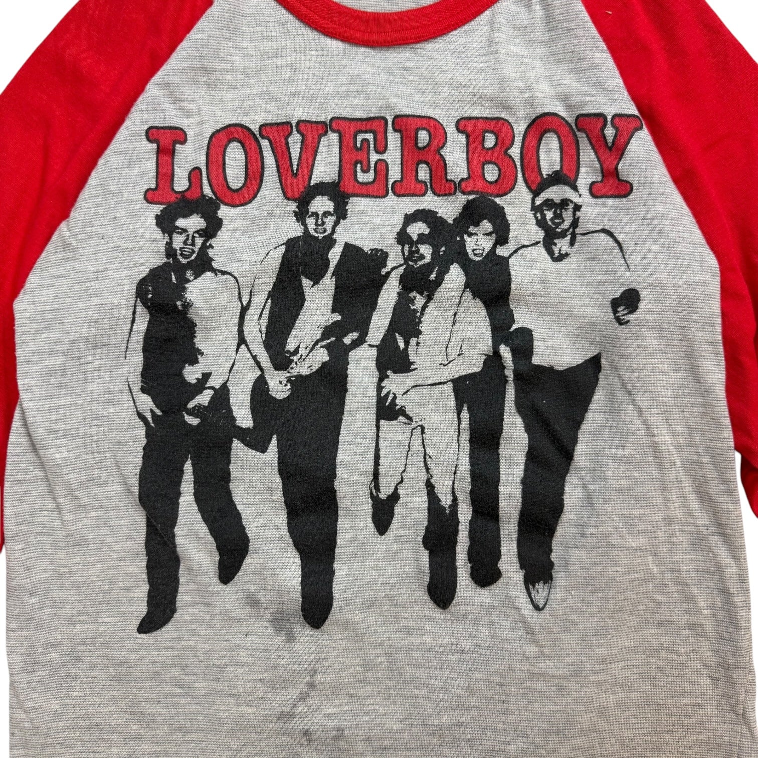 1982 Loverboy Get Lucky Tour Baseball Tee Grey/Red