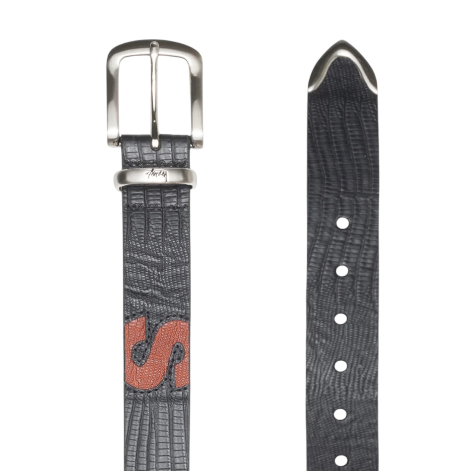 Stüssy Lizard Texture Underlay Belt Black