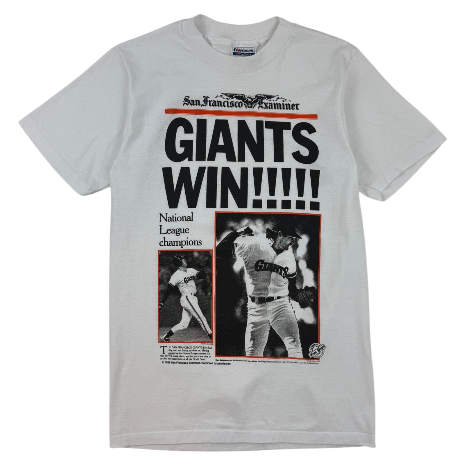 1989 San Francisco Giants National League Champions T-Shirt White