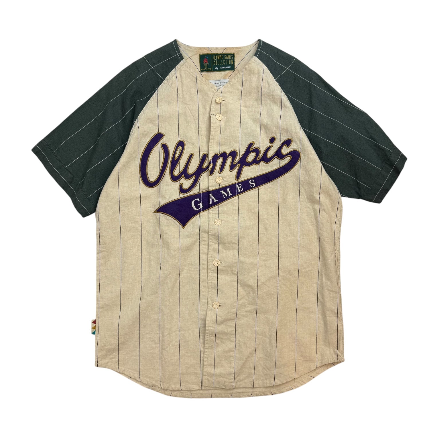 1996 Atlanta Olympics Games Baseball Jersey Green/Tan