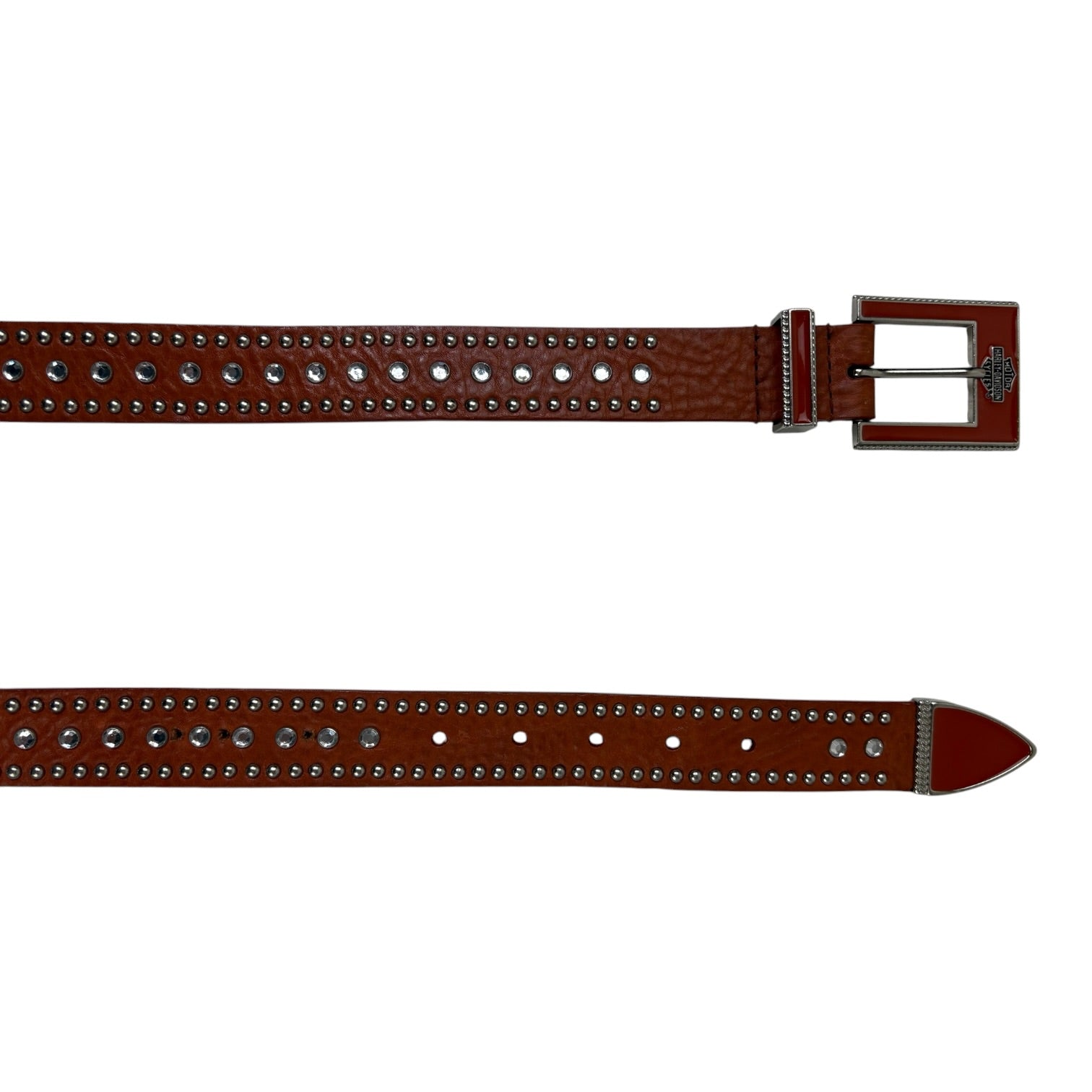 Vintage Harley Davidson Studded Belt Brown