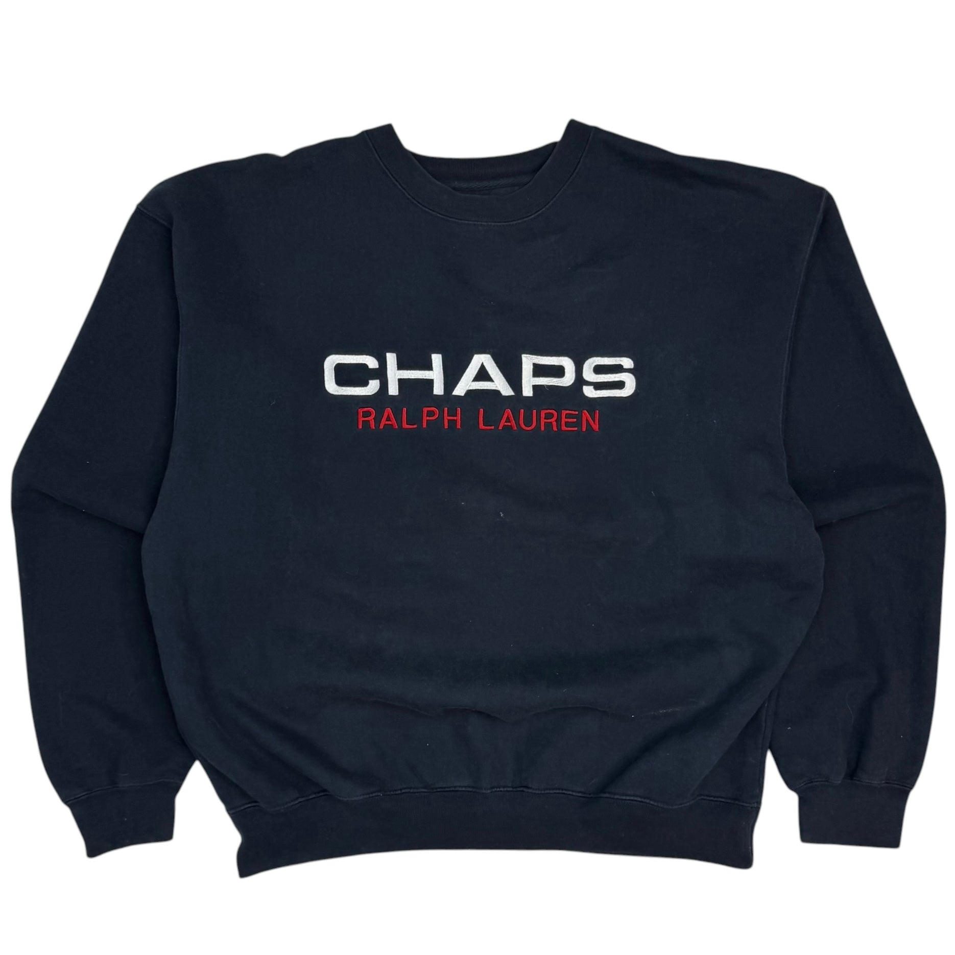 Vintage Chaps Ralph Lauren Embroidered Crewneck Navy