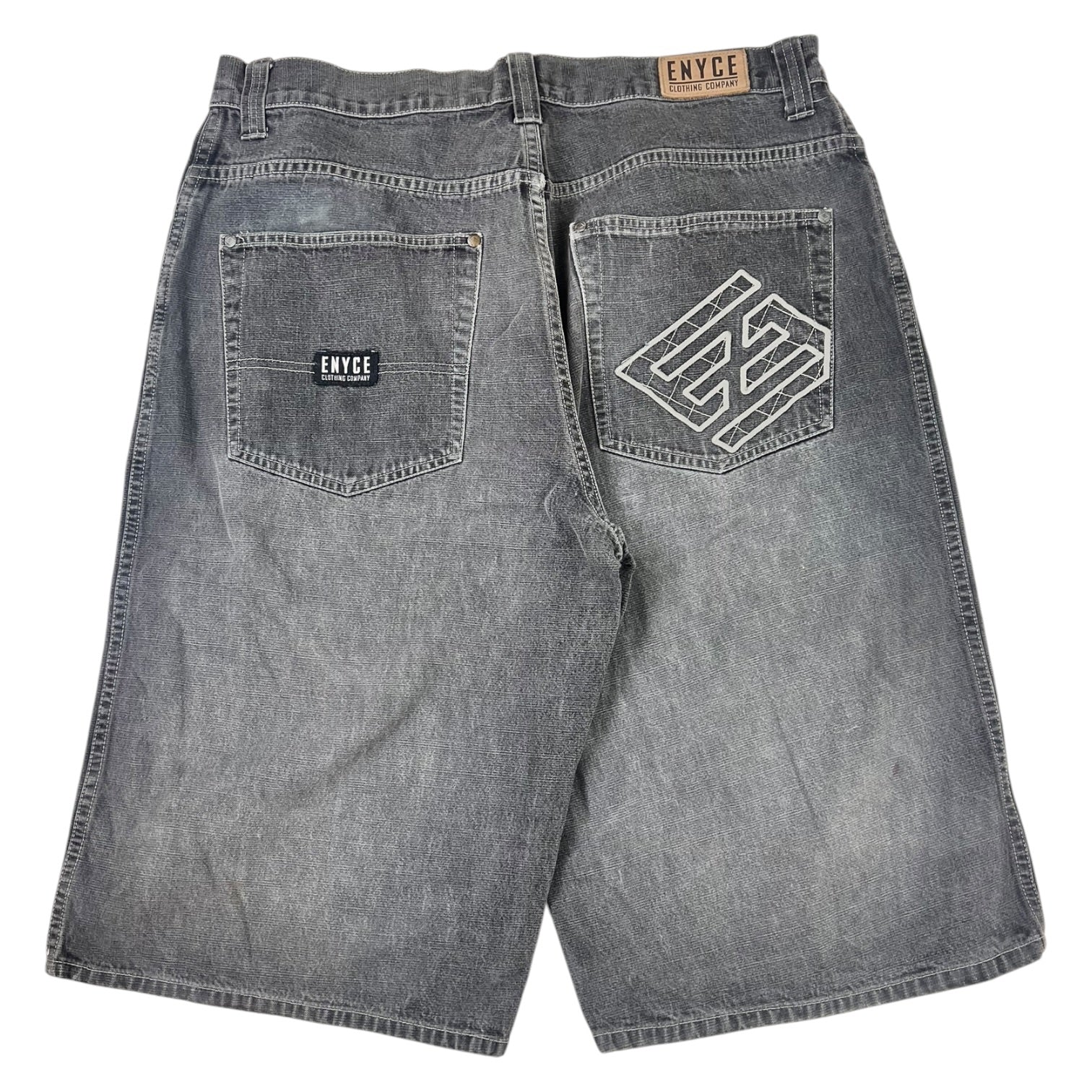 Vintage Enyce Baggy Denim Shorts Washed Grey