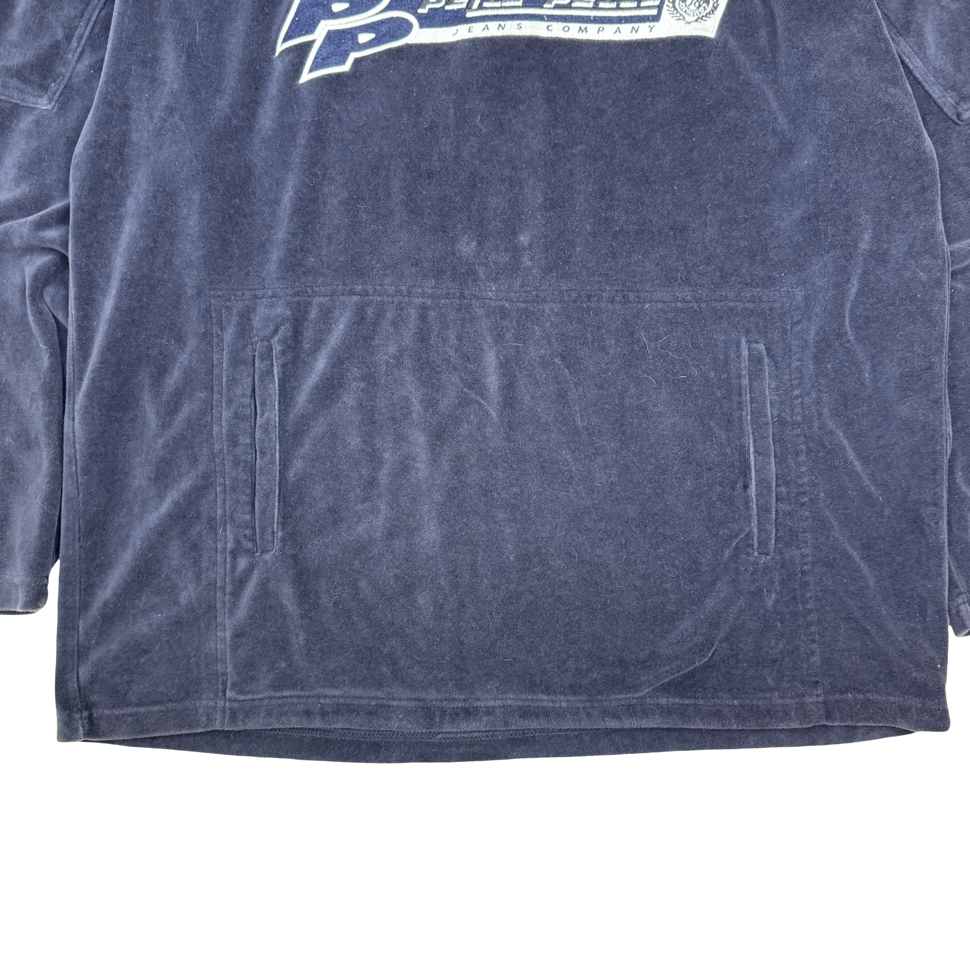 Vintage Pelle Pelle Velour Crewneck Navy Blue
