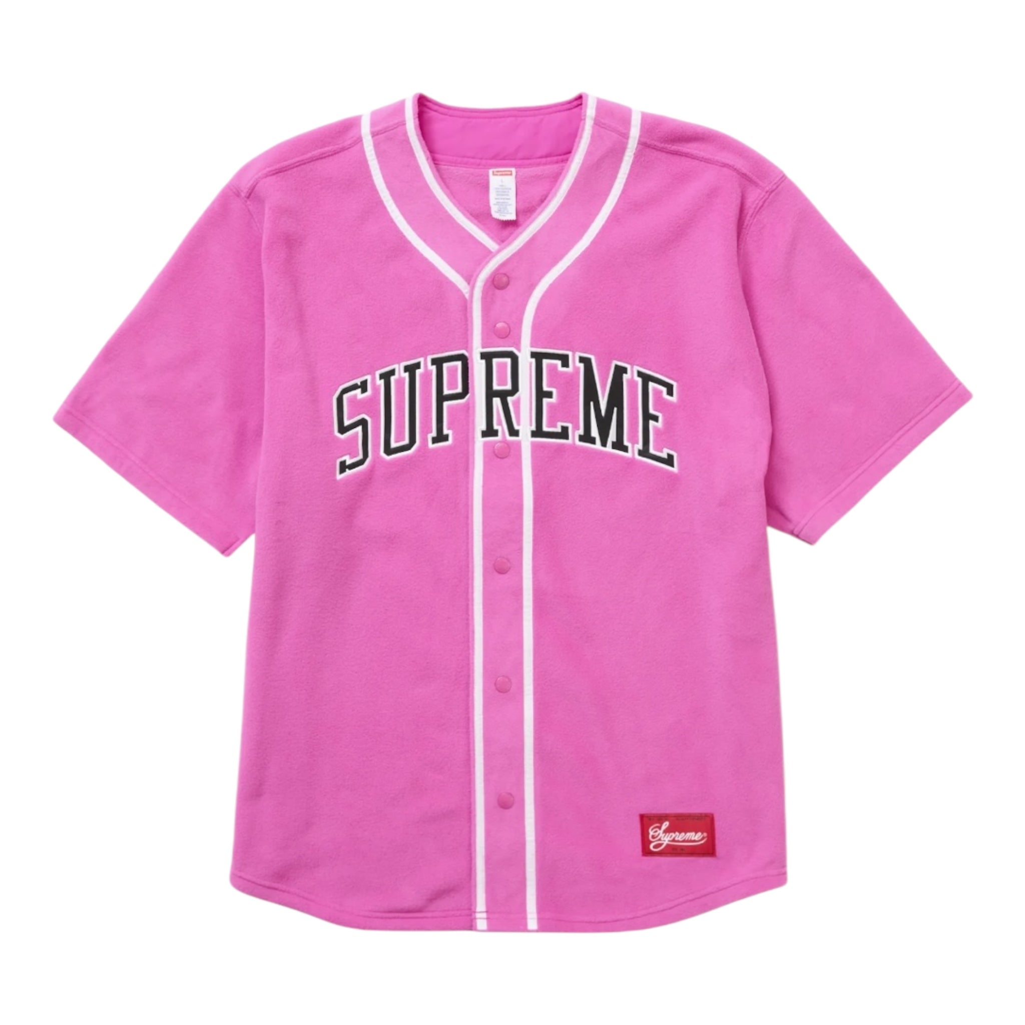 Supreme Polartec Baseball Jersey Pink