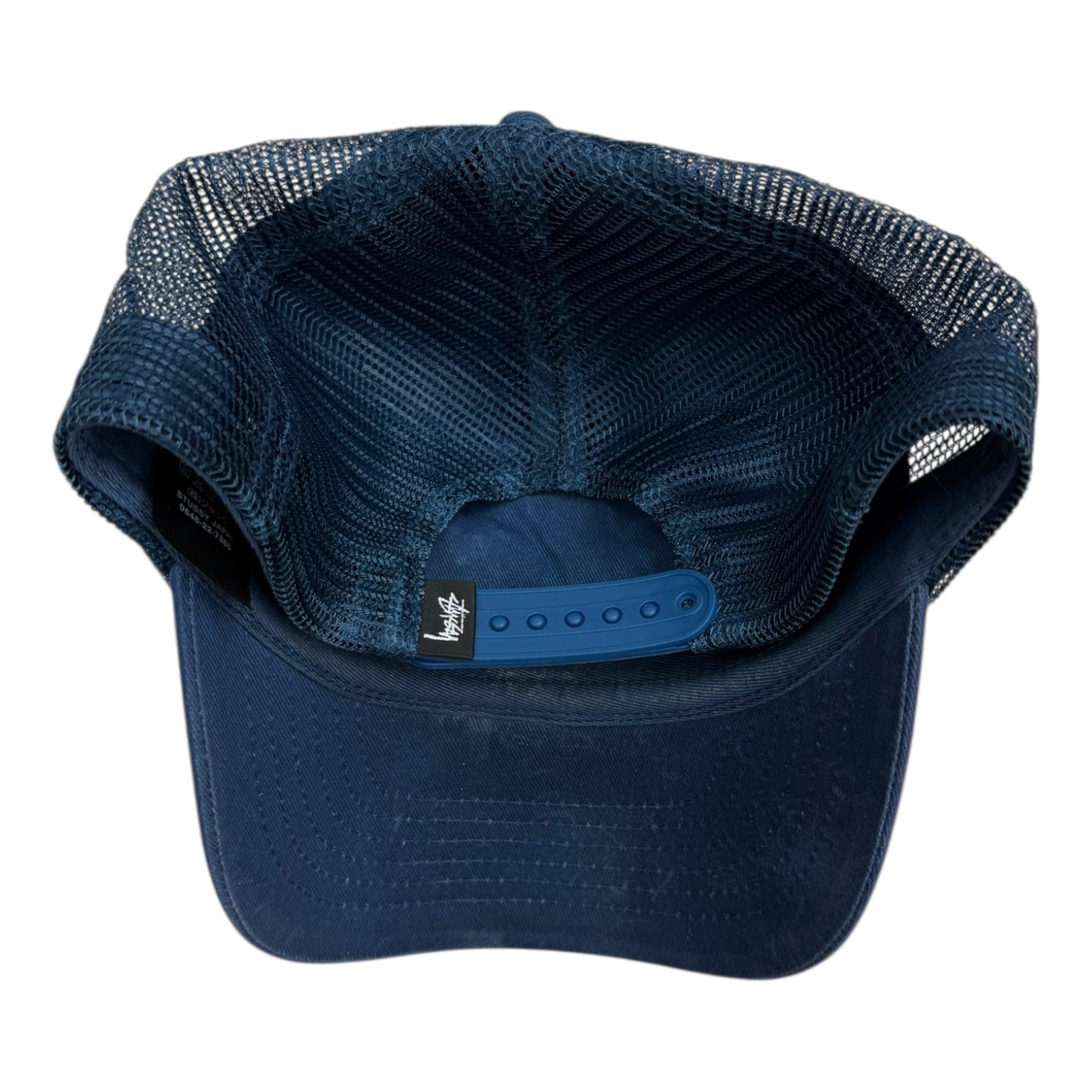 Stussy Cursive Stitch Trucker Hat Navy