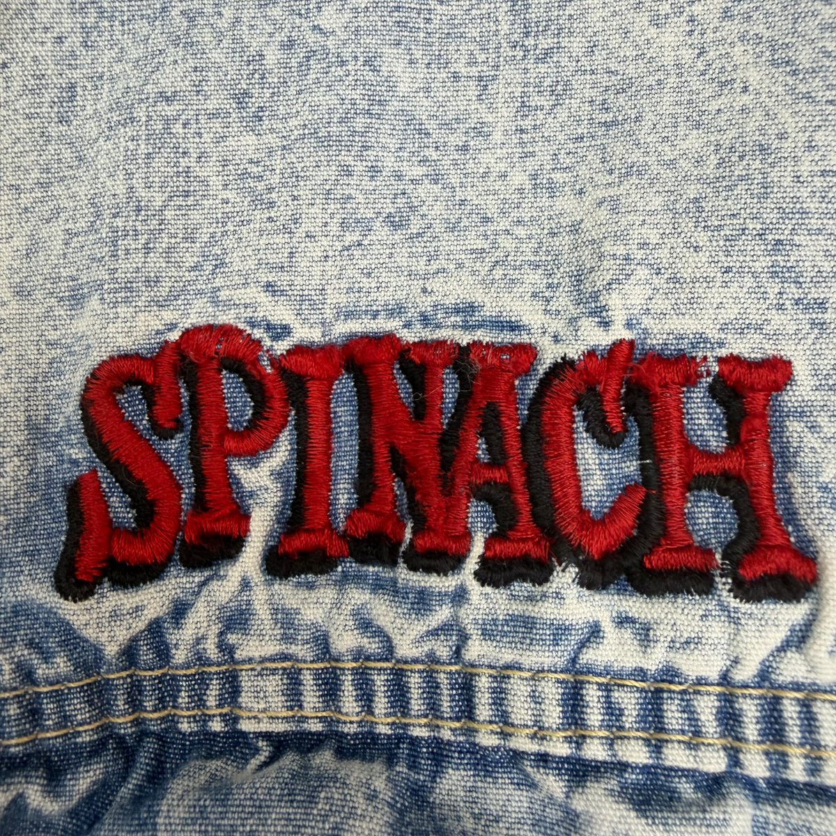 Vintage Popeye Spinach “I Yam What I Yam” Light Denim Jacket Blue