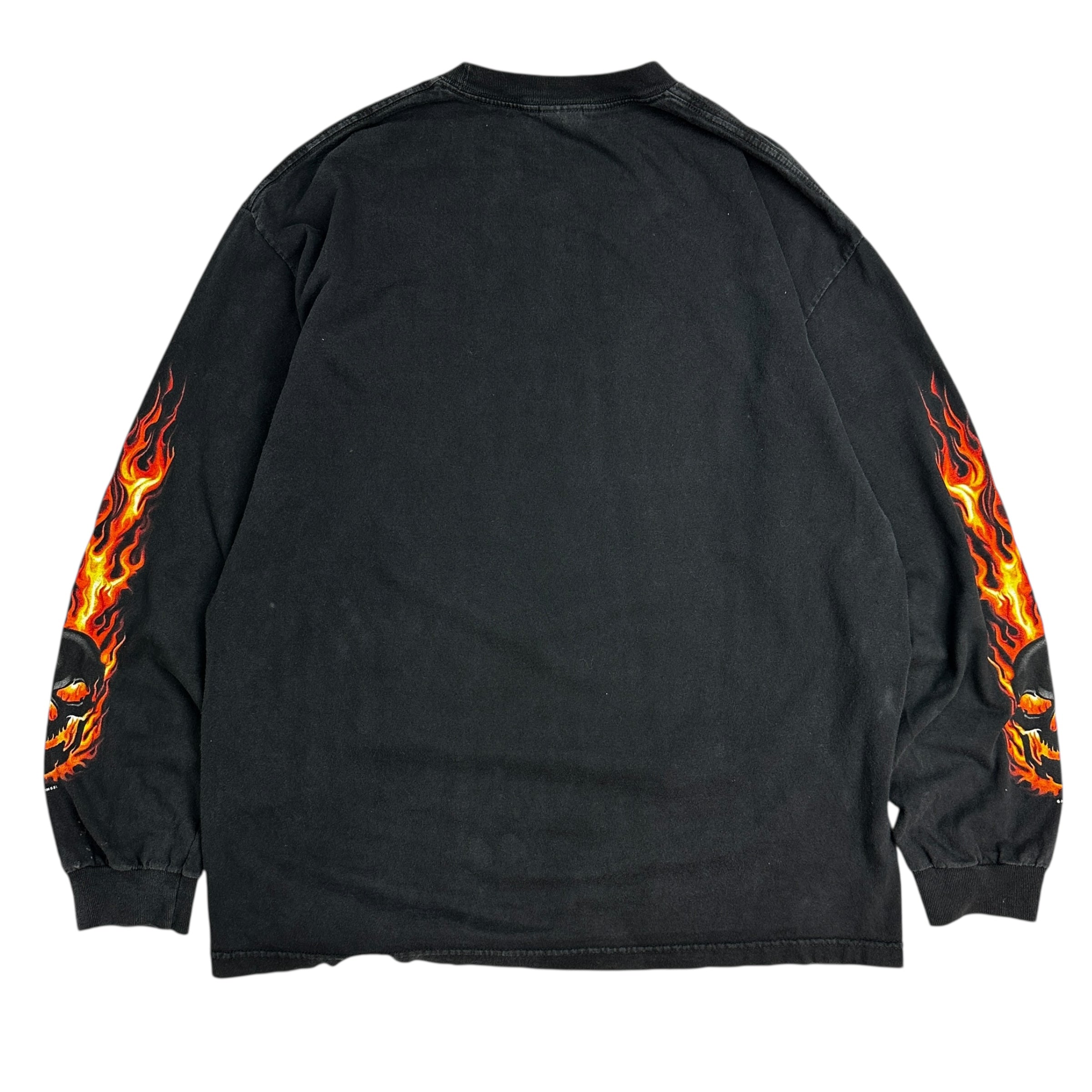 2006 Skull Flames Tee Black