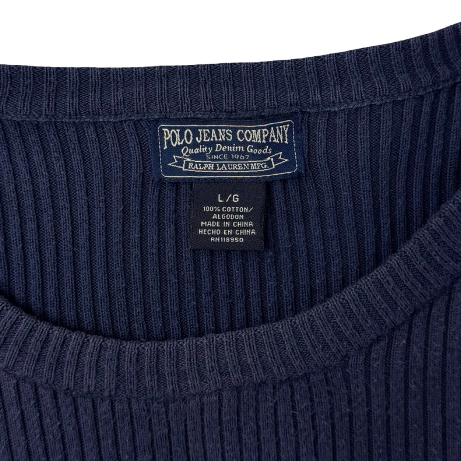 Vintage Polo Jeans Ribbed Sweater Navy