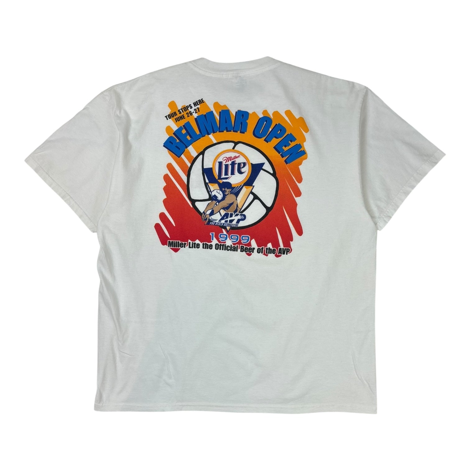 Vintage 1999 Miller Lite AVP Beach Volleyball T-Shirt White