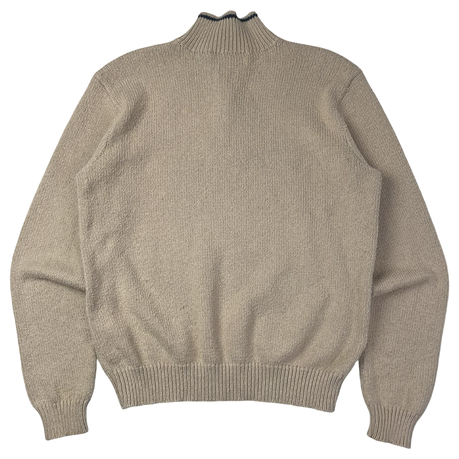Vintage Polo Ralph Lauren Knit Quarter Zip Sweater Brown/Cream