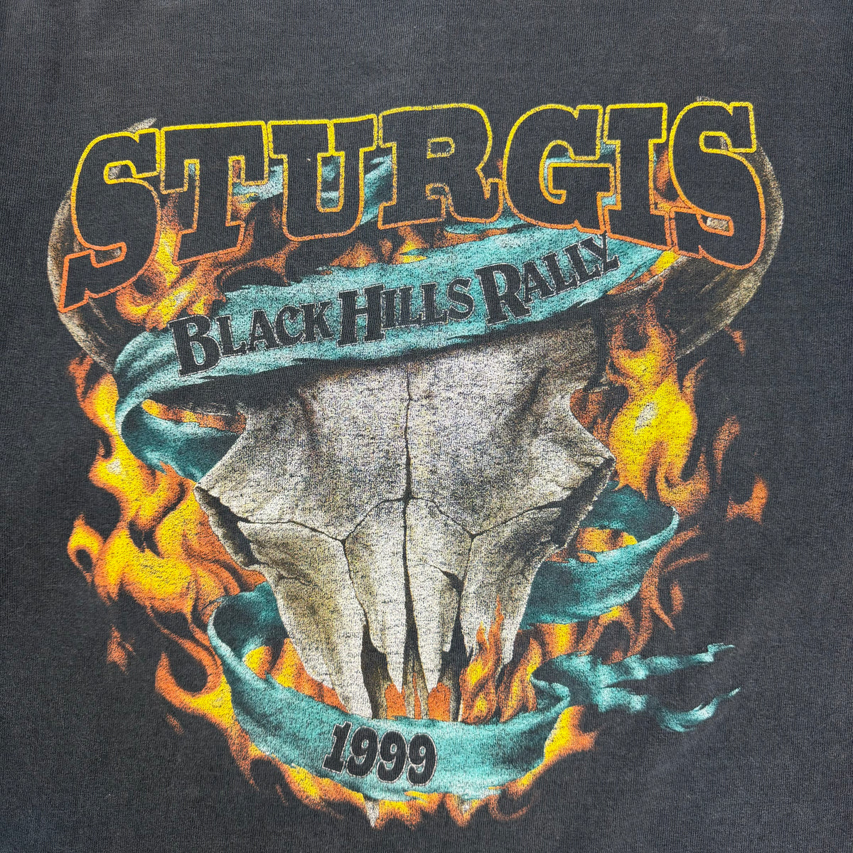 1999 Sturgis Black Hills Rally Henley Tee Black