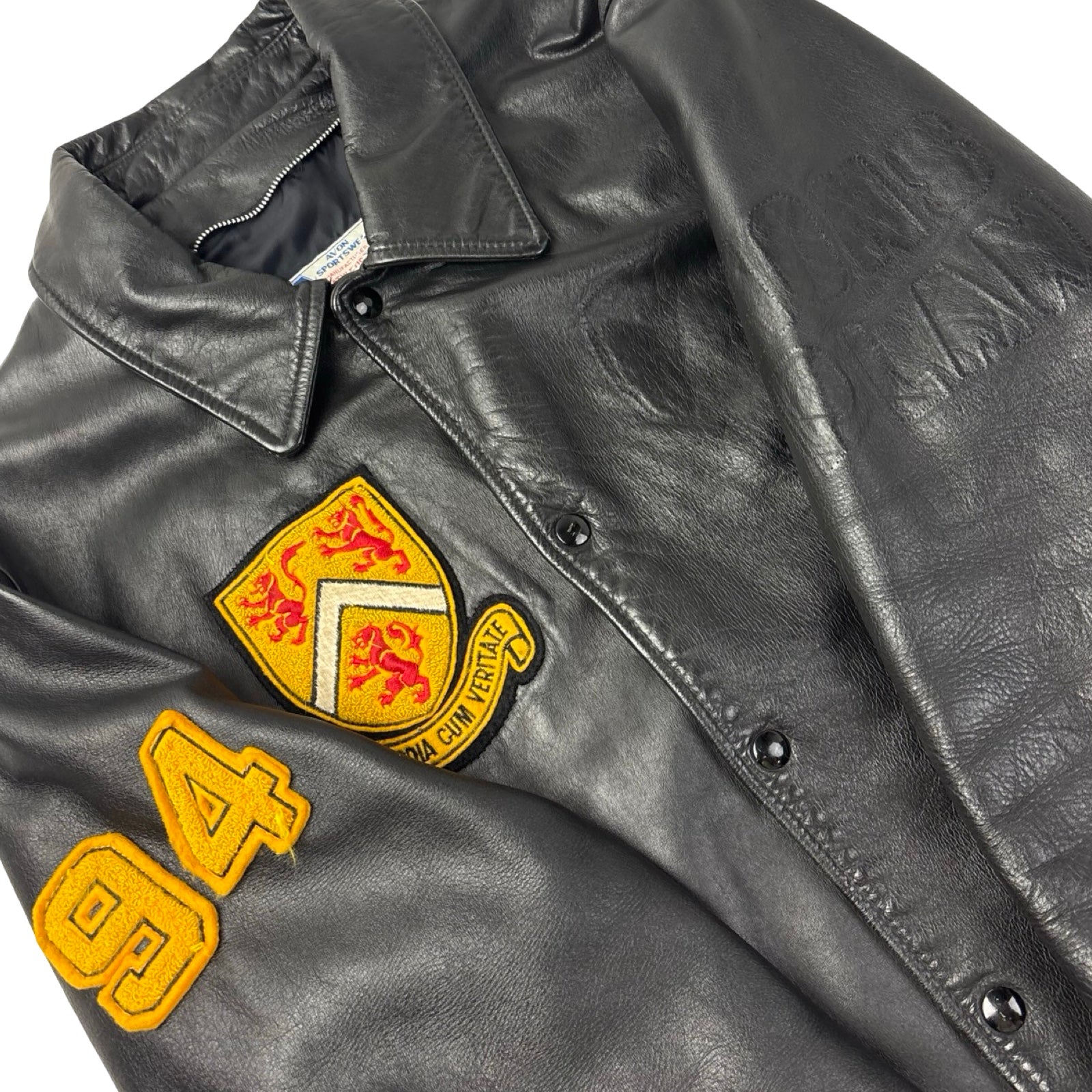 1994 University Of Waterloo Leather Jacket Black