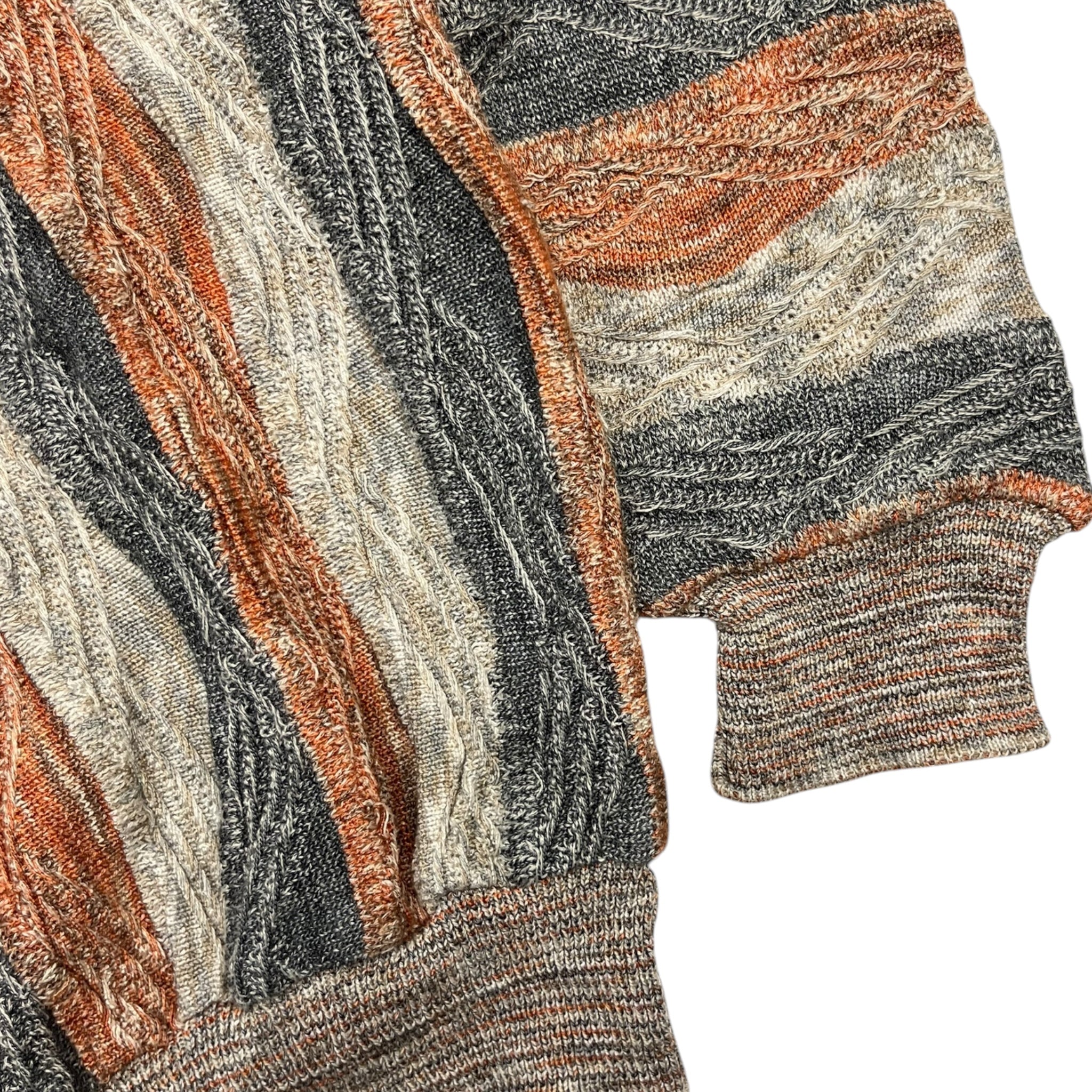 Vintage Tundra Textured Wavy Knit Orange/Grey
