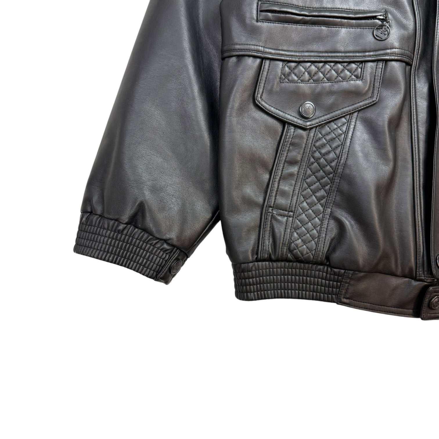 Vintage Quilted Leather Jacket Black