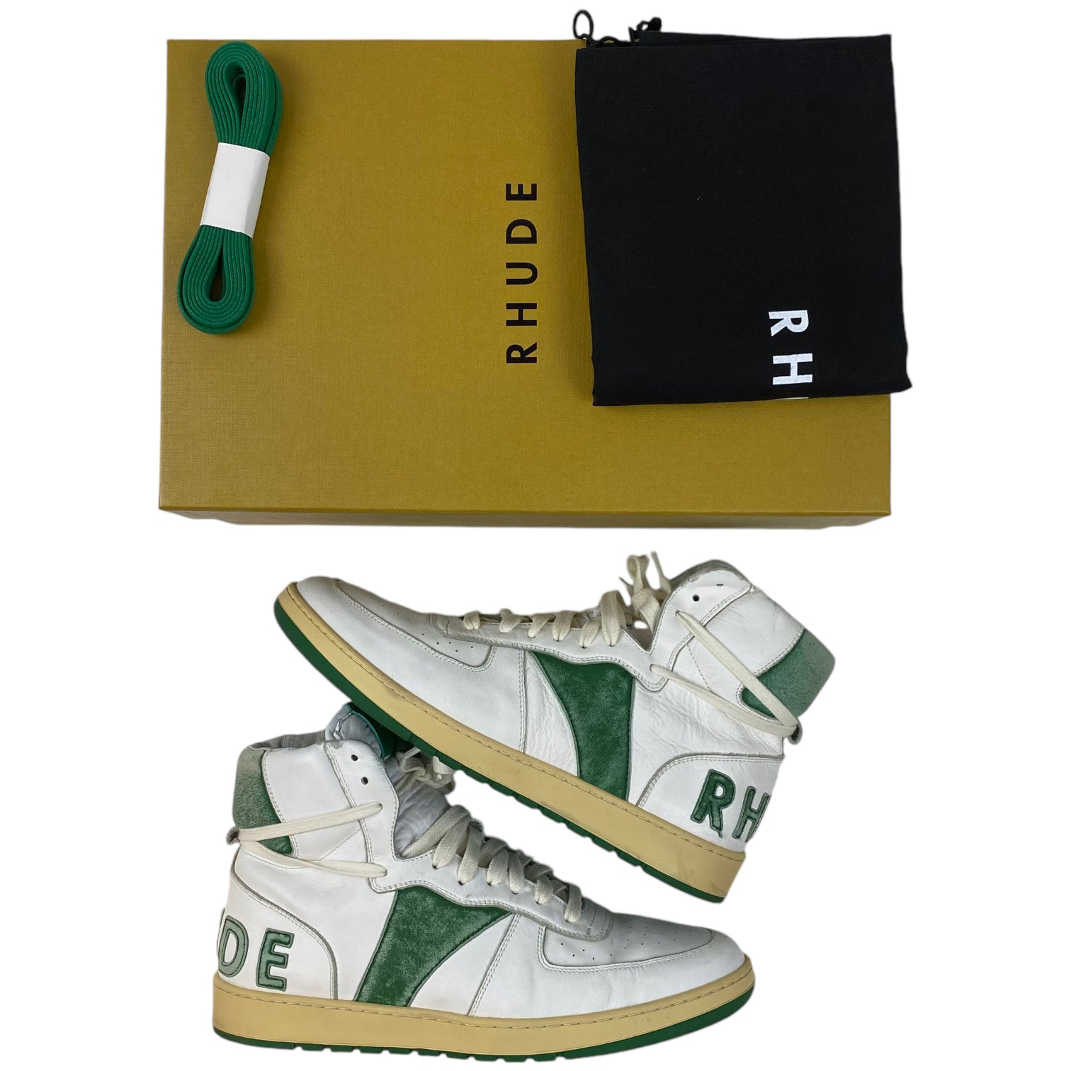 Rhude Rhecess Sky Hi White/Green (Used)